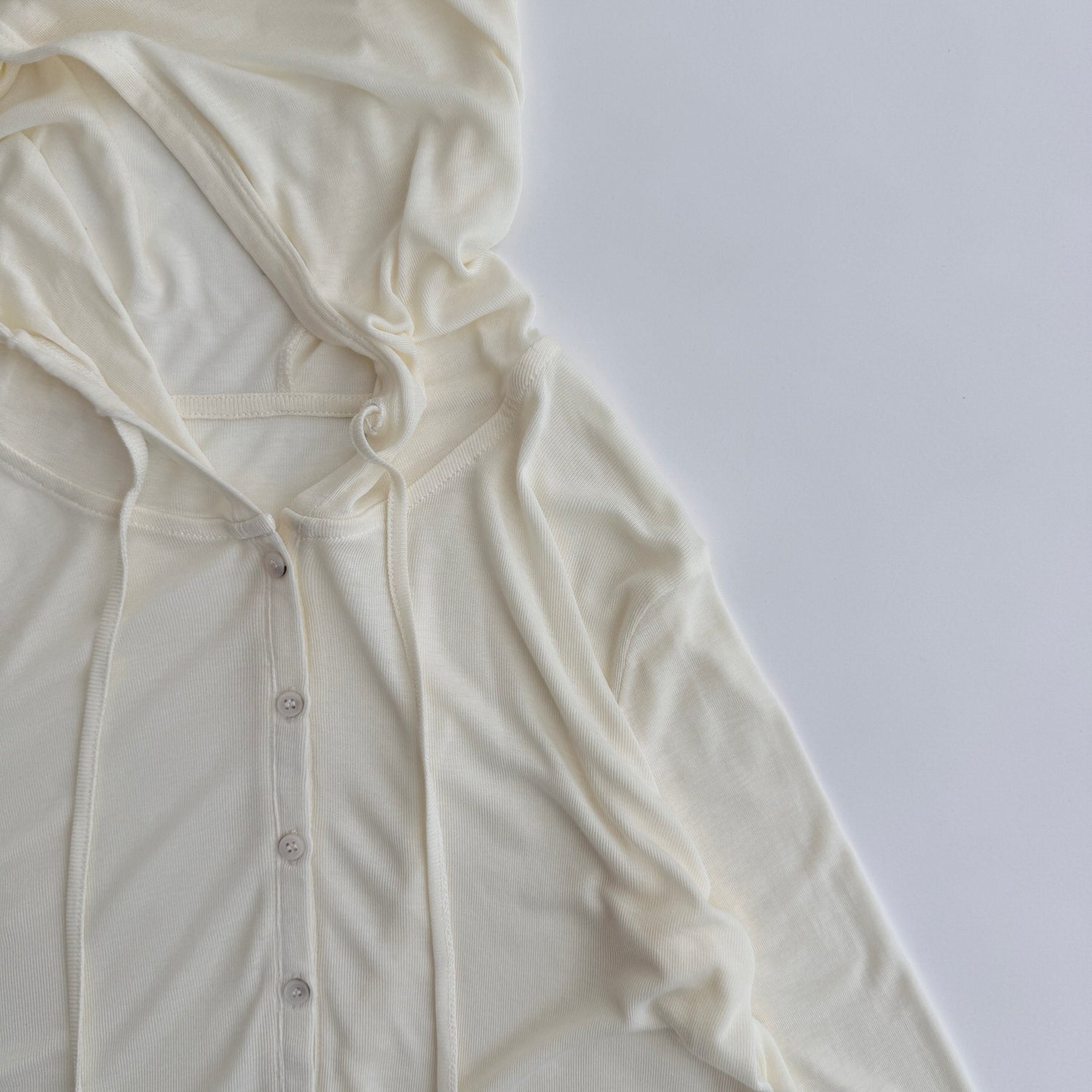 whisper hoodie cardigan / ivory
