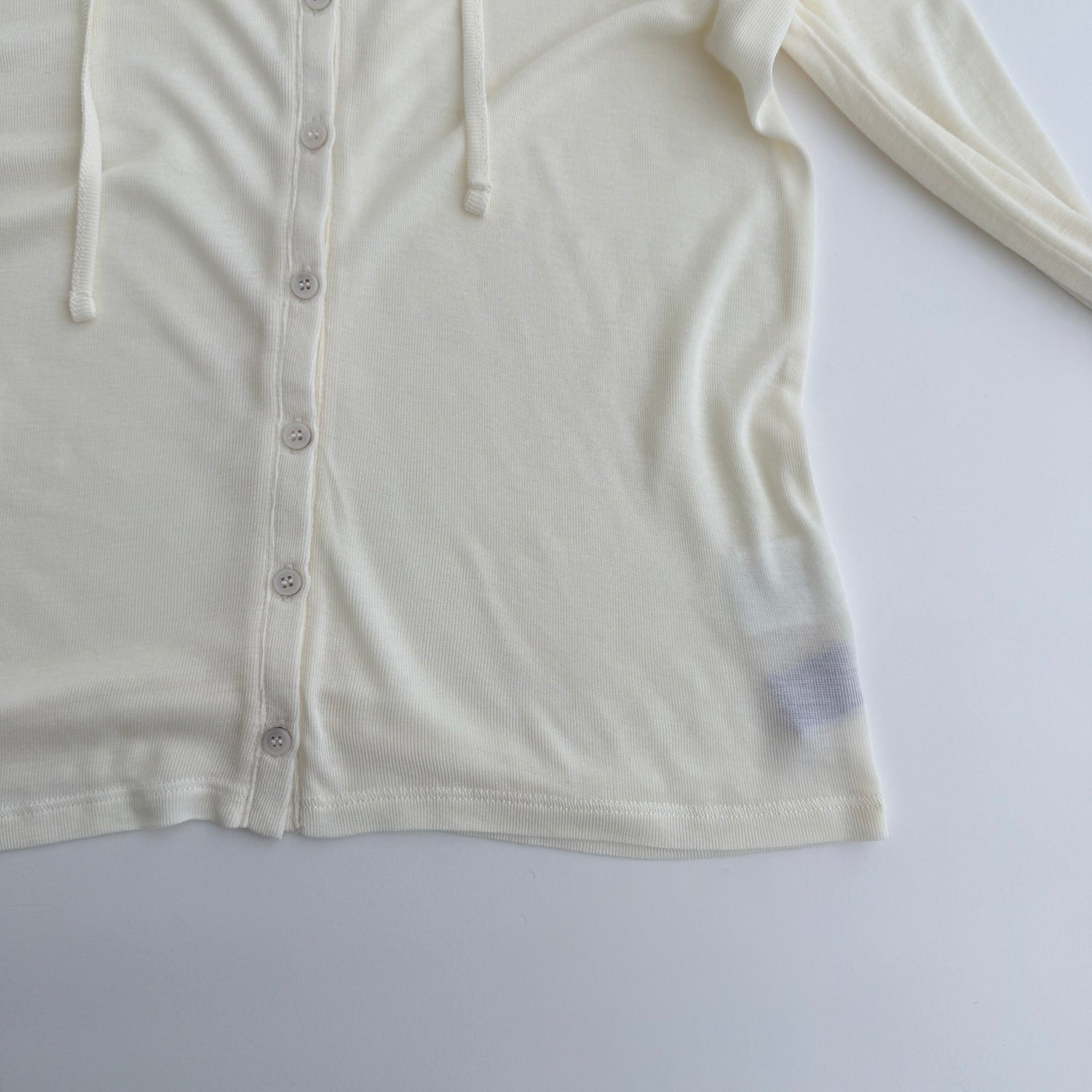 whisper hoodie cardigan / ivory