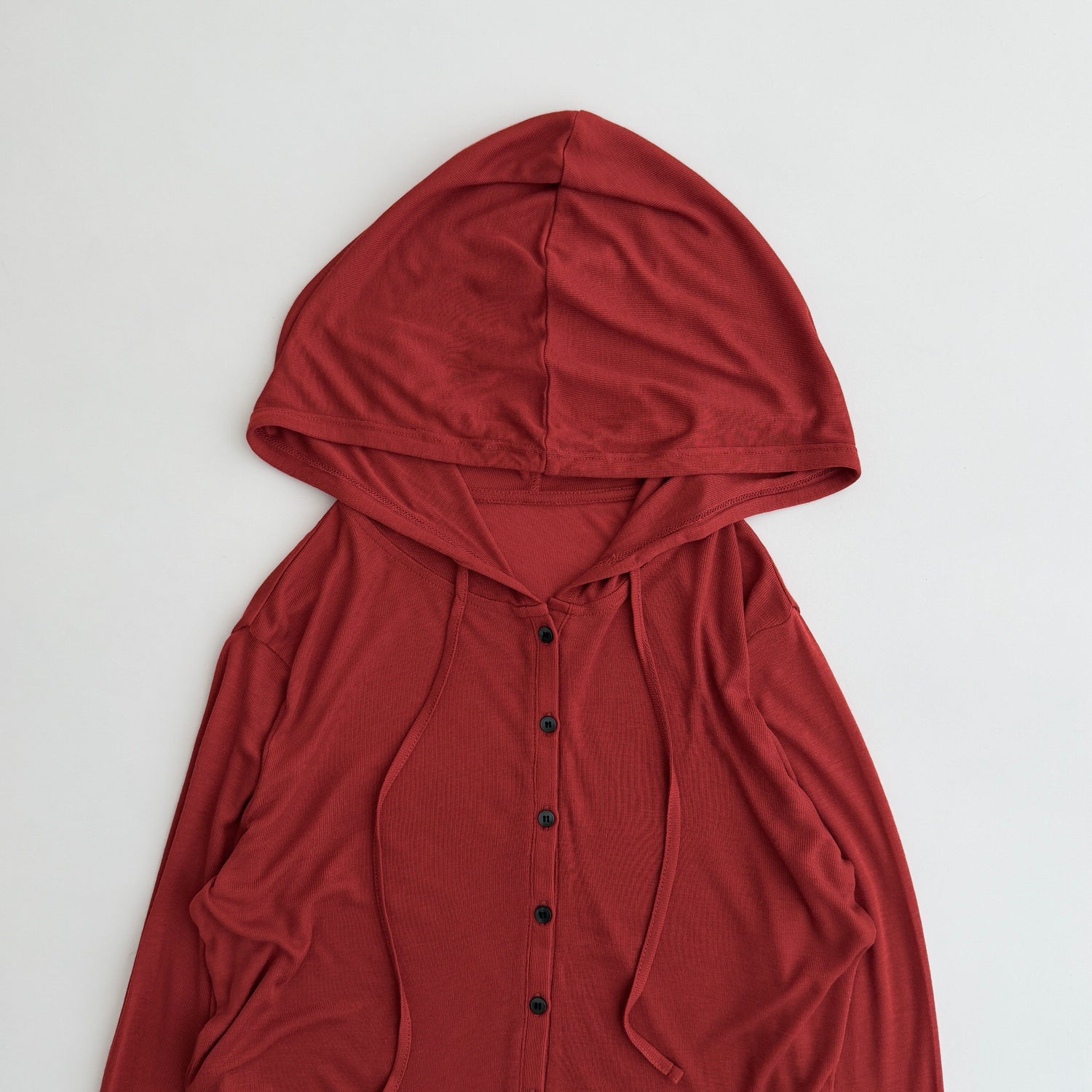 whisper hoodie cardigan / red