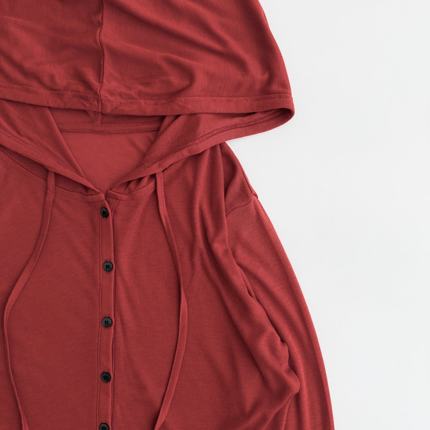 whisper hoodie cardigan / red