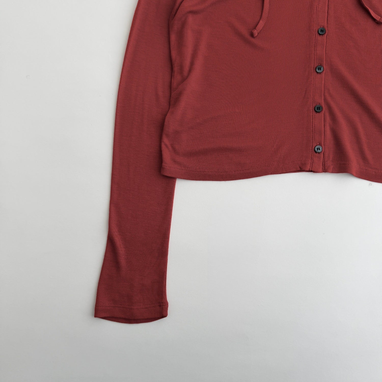 whisper hoodie cardigan / red