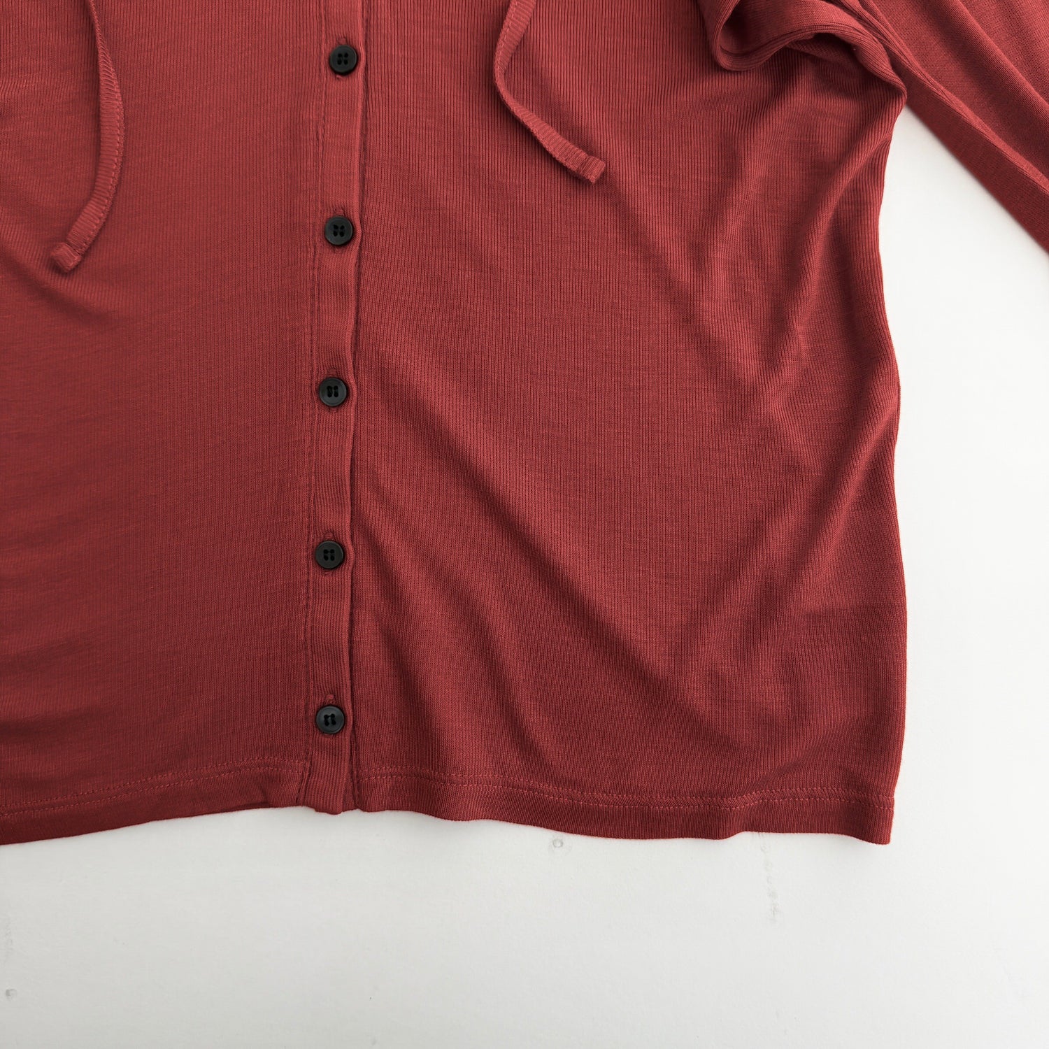 whisper hoodie cardigan / red
