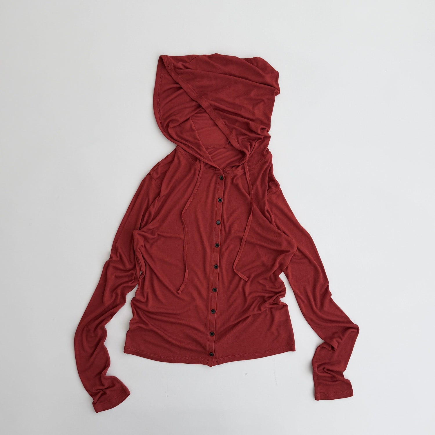 whisper hoodie cardigan / red
