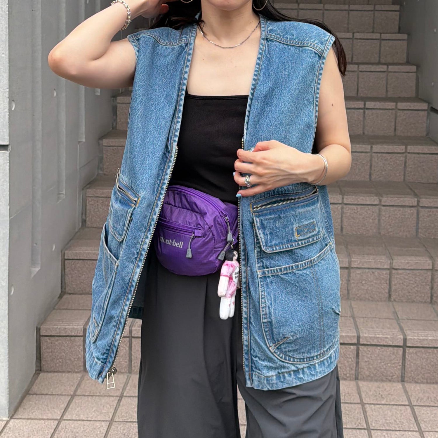 8 pockets BUDDY DENIM VEST / blue