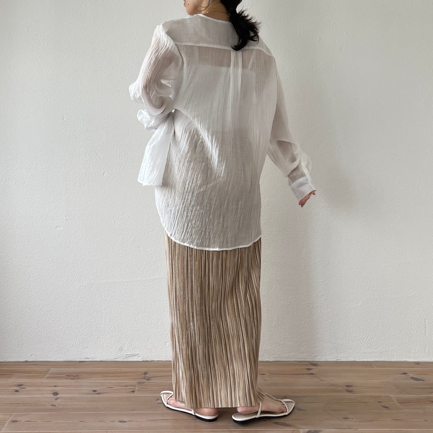 daily daily super stretch pleats skirt / beige