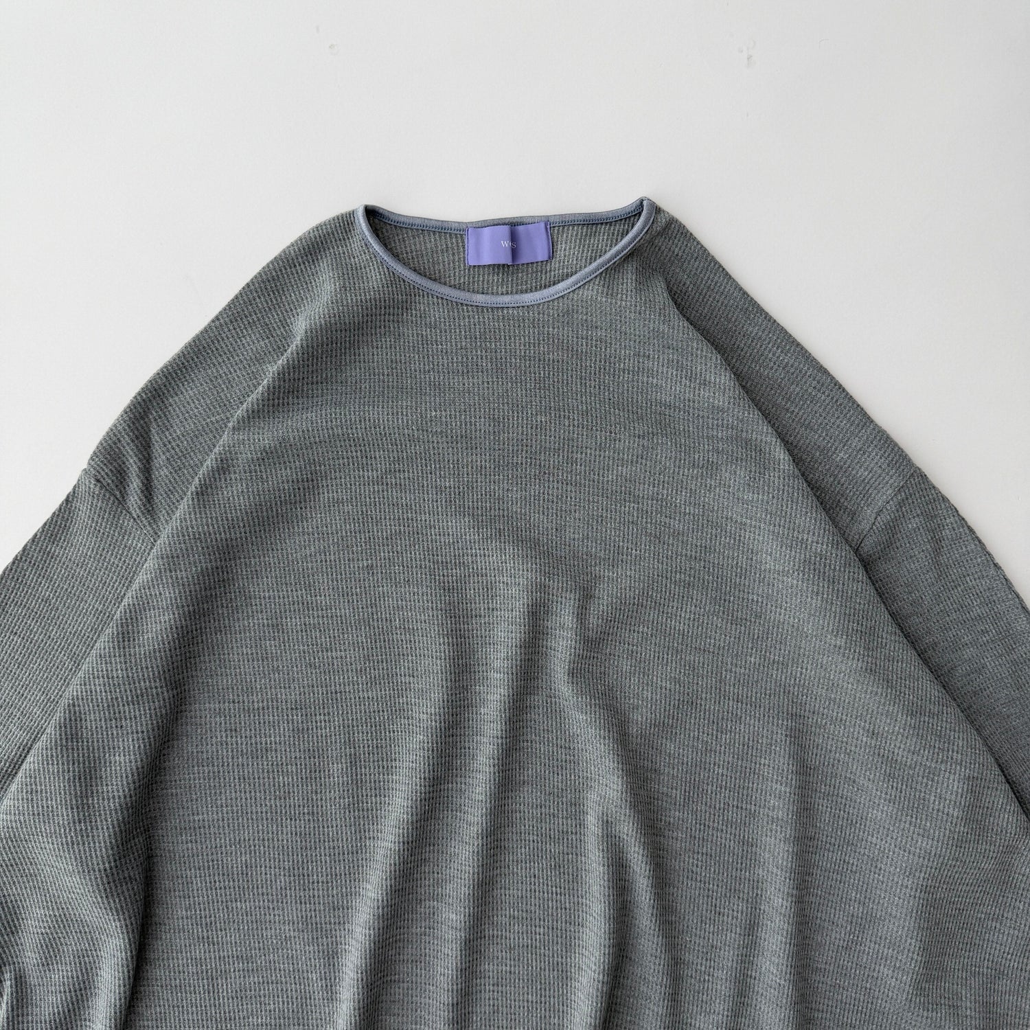 waffle sleeve long tee / gray