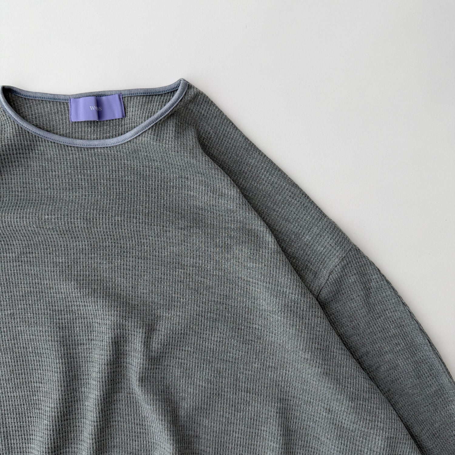 waffle sleeve long tee / gray