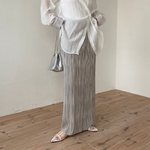 【SAMPLE】daily daily super stretch pleats skirt / gray