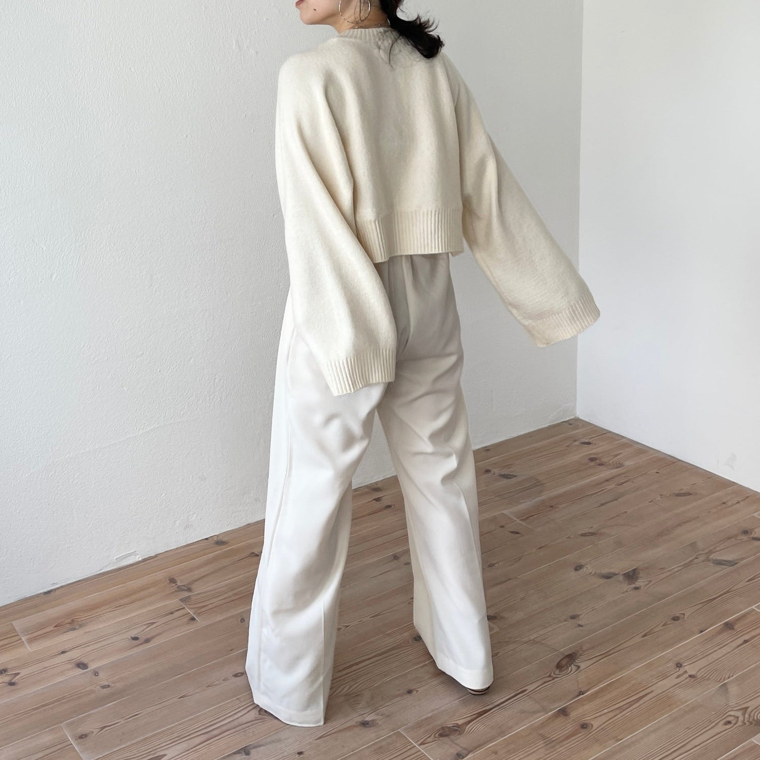 【SAMPLE】wide sleeve short knit / ivory