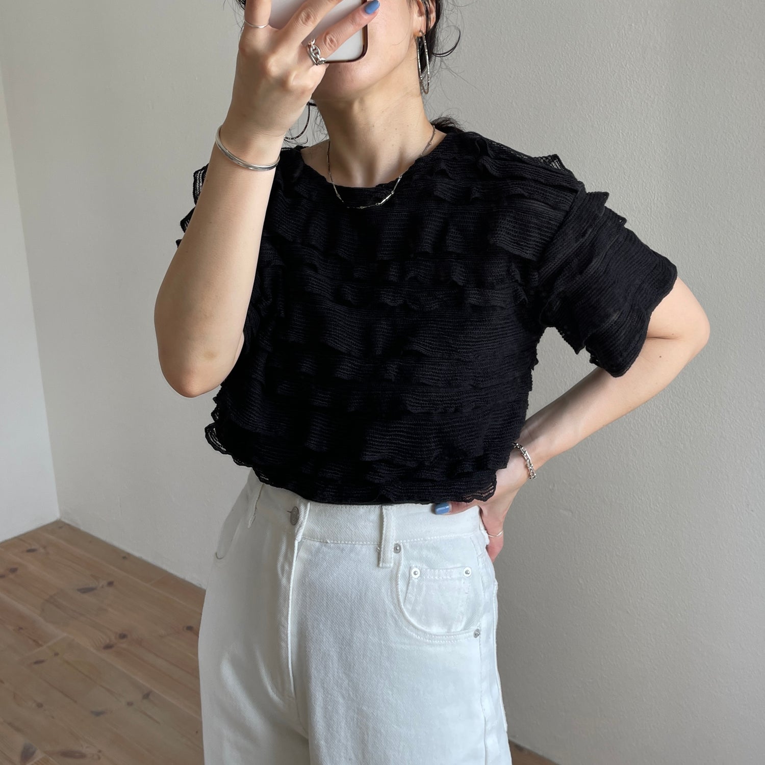 【SAMPLE】【SET UP可能】whip tee / black