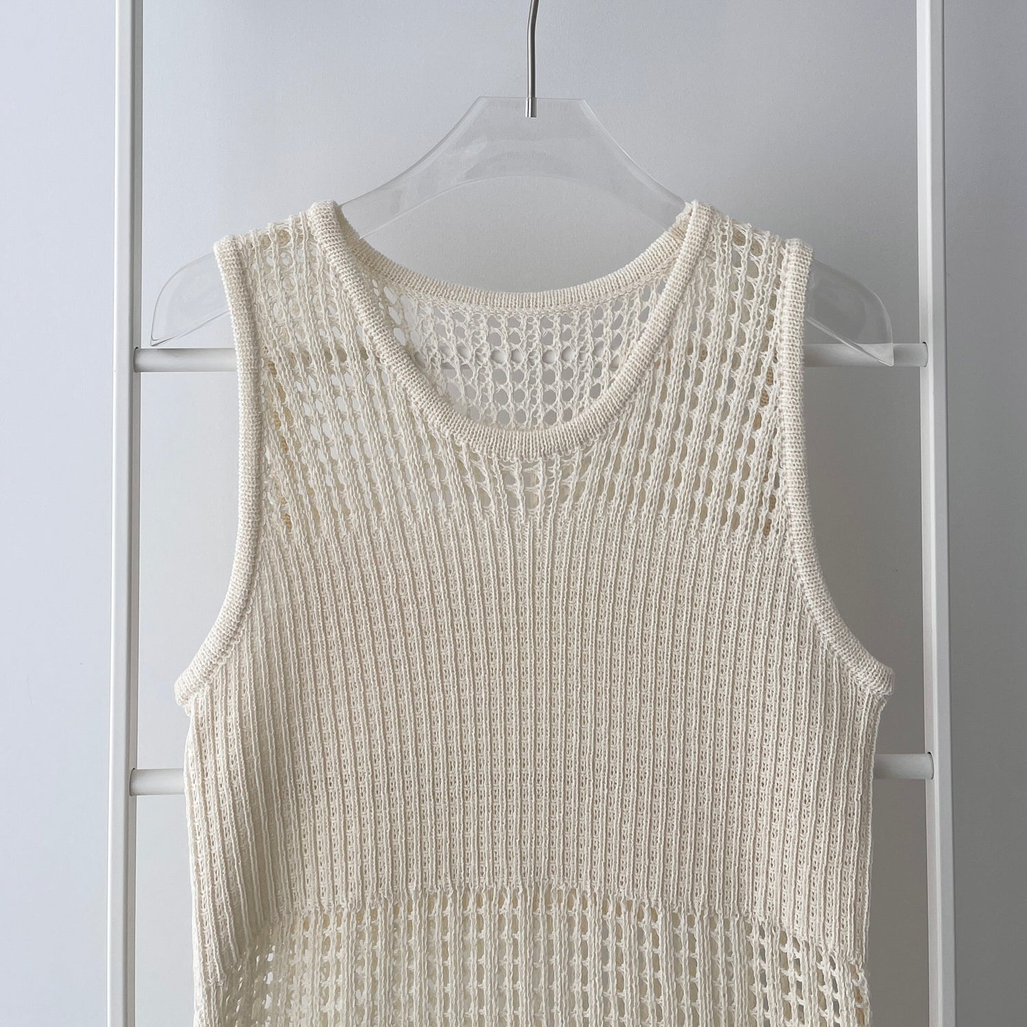 【SAMPLE】mesh layered one piece / ivory