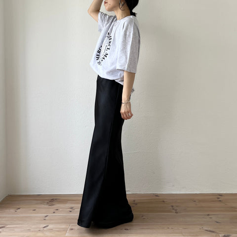 【SAMPLE】style up relax satin mermaid skirt / black[ long ]