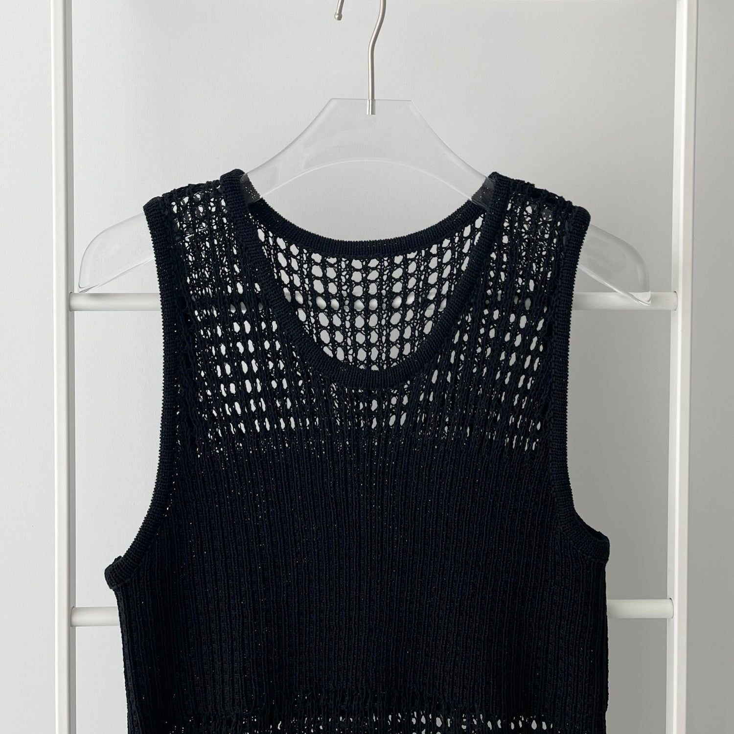【SAMPLE】mesh layered one piece / black
