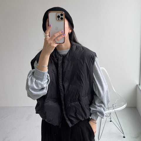 egg down vest / black