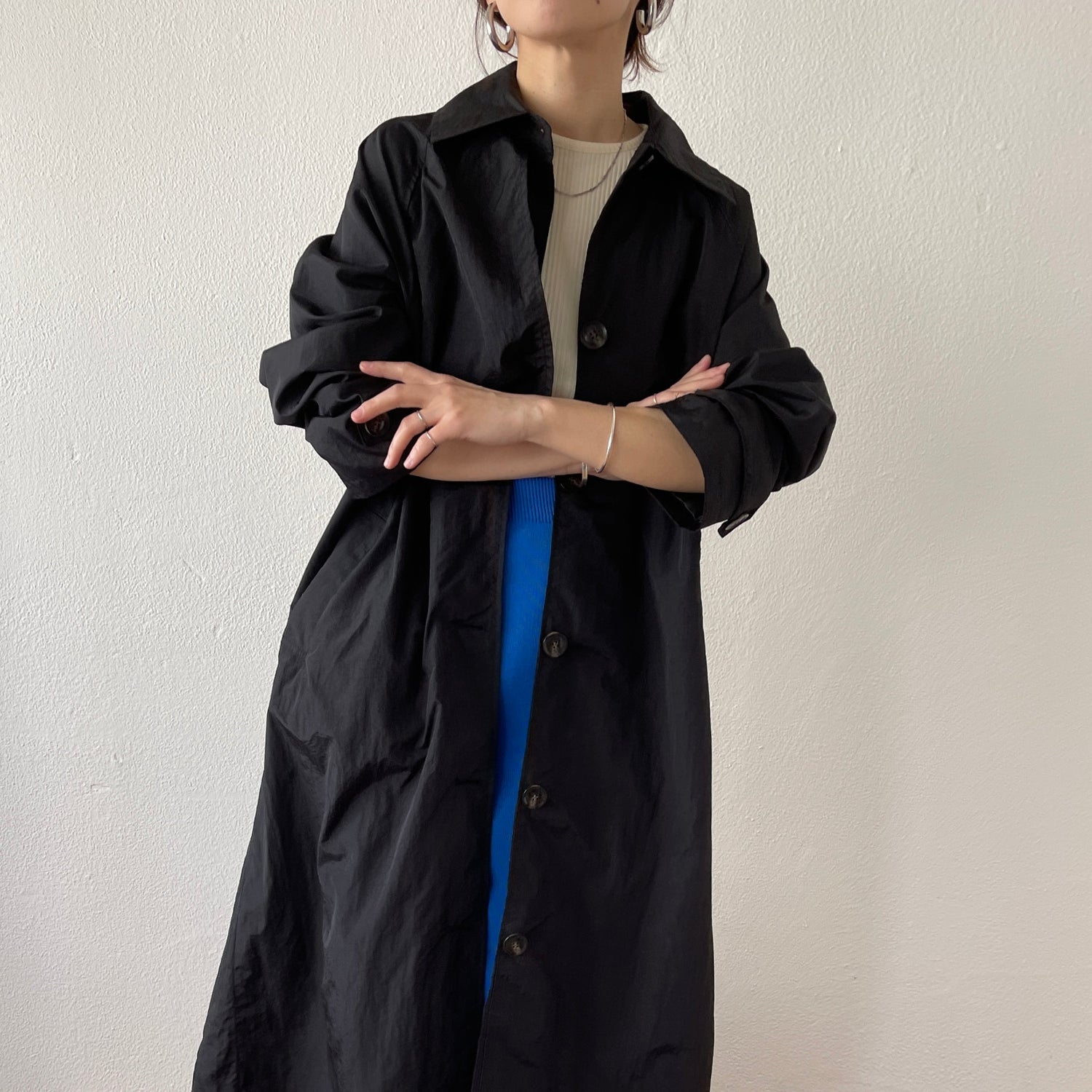 【SAMPLE】daily daily airy soutien collar nylon coat / black