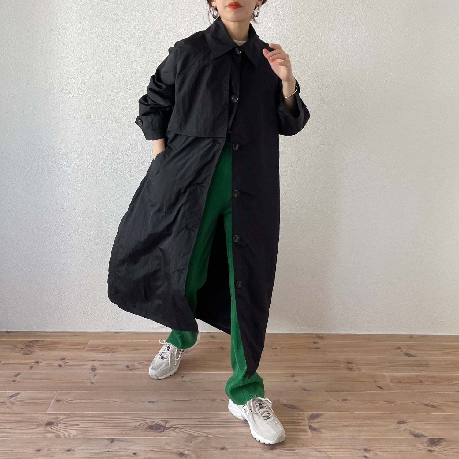 【SAMPLE】daily daily airy soutien collar nylon coat / black