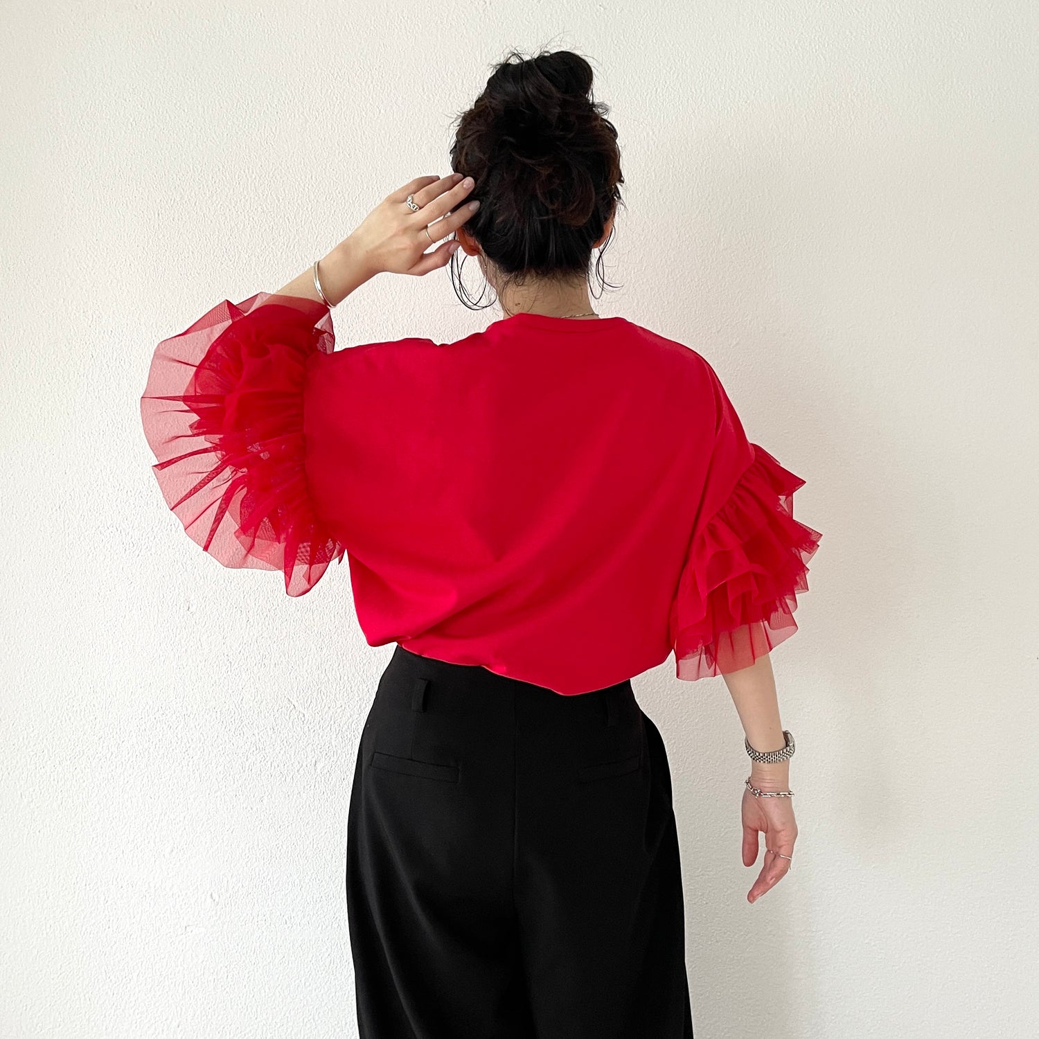 cheer frill tee / red