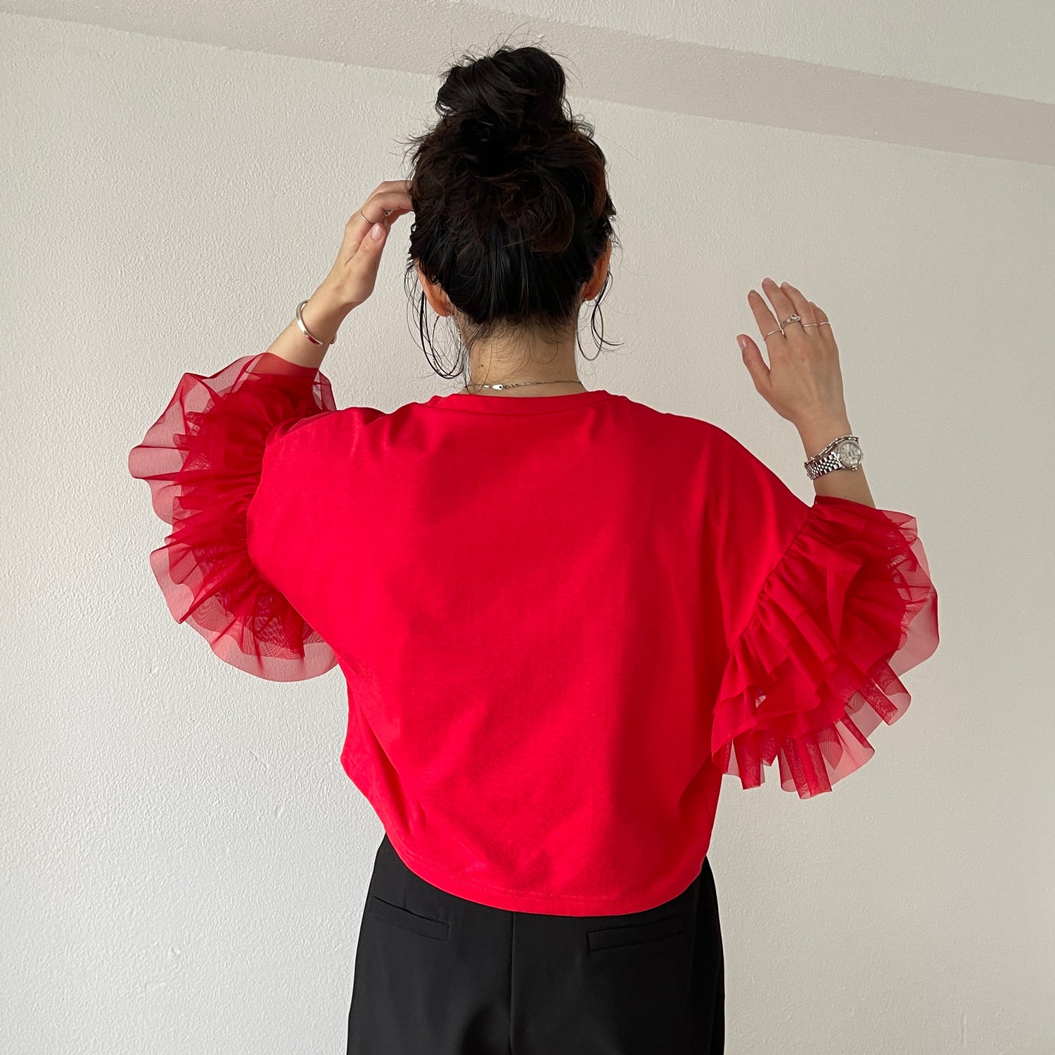 cheer frill tee / red