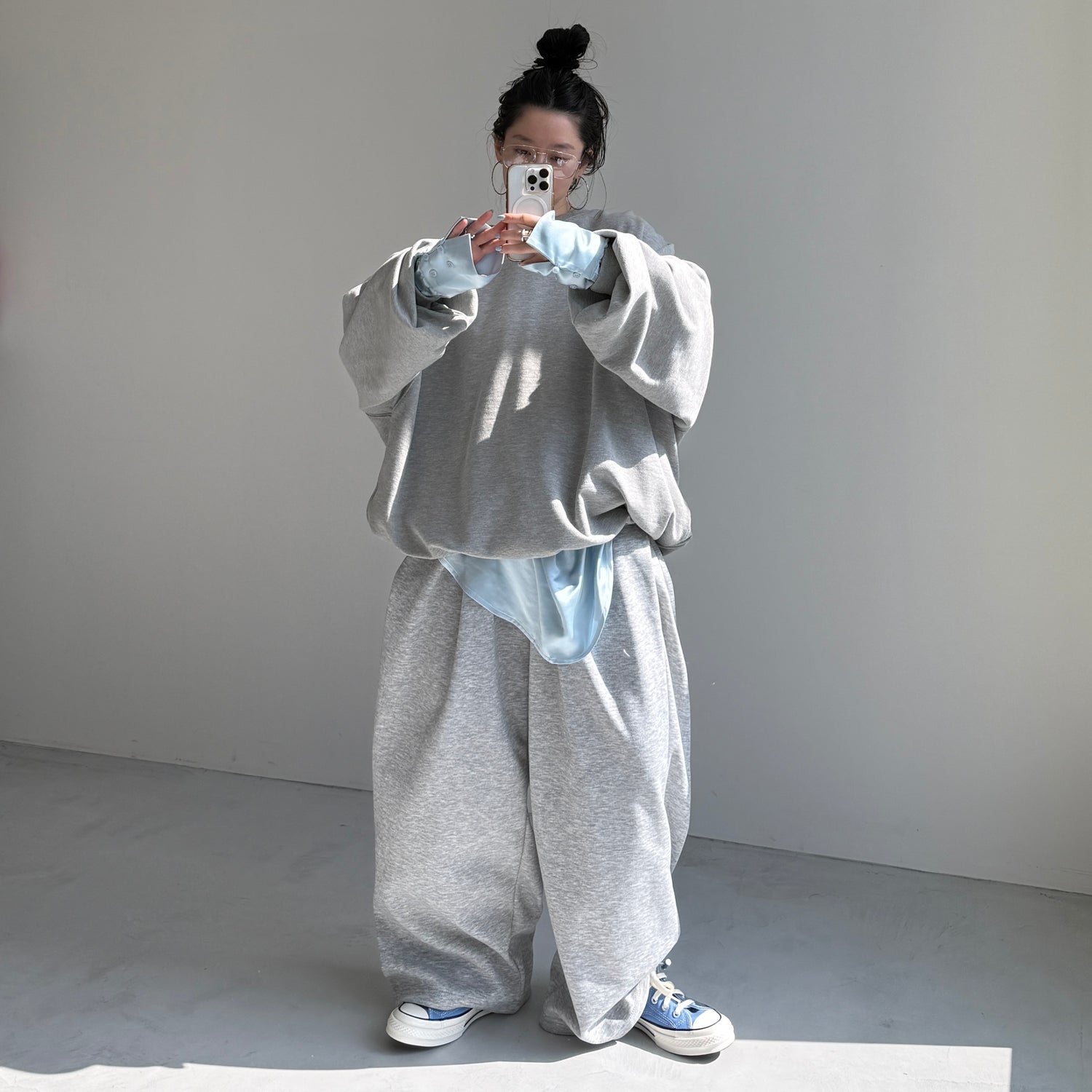 super loose sweat pants / gray