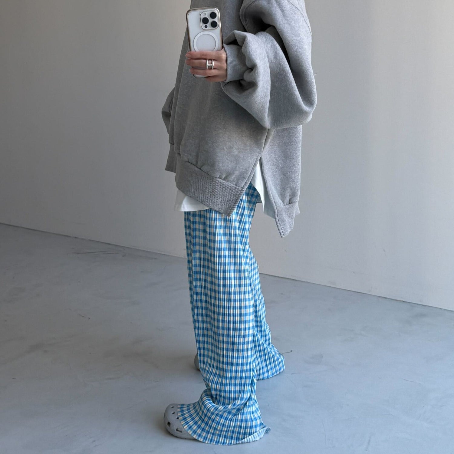 24h CHECK PANTS / blue