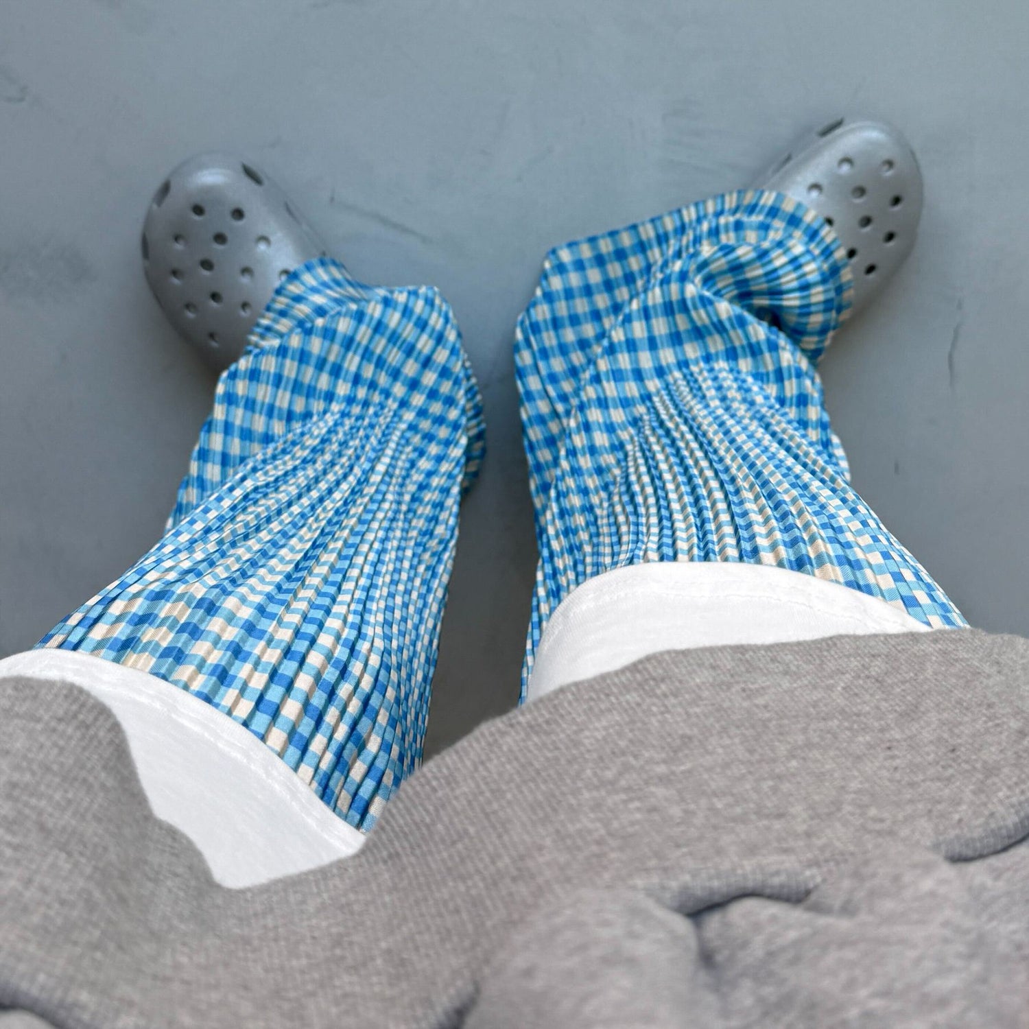 24h CHECK PANTS / blue