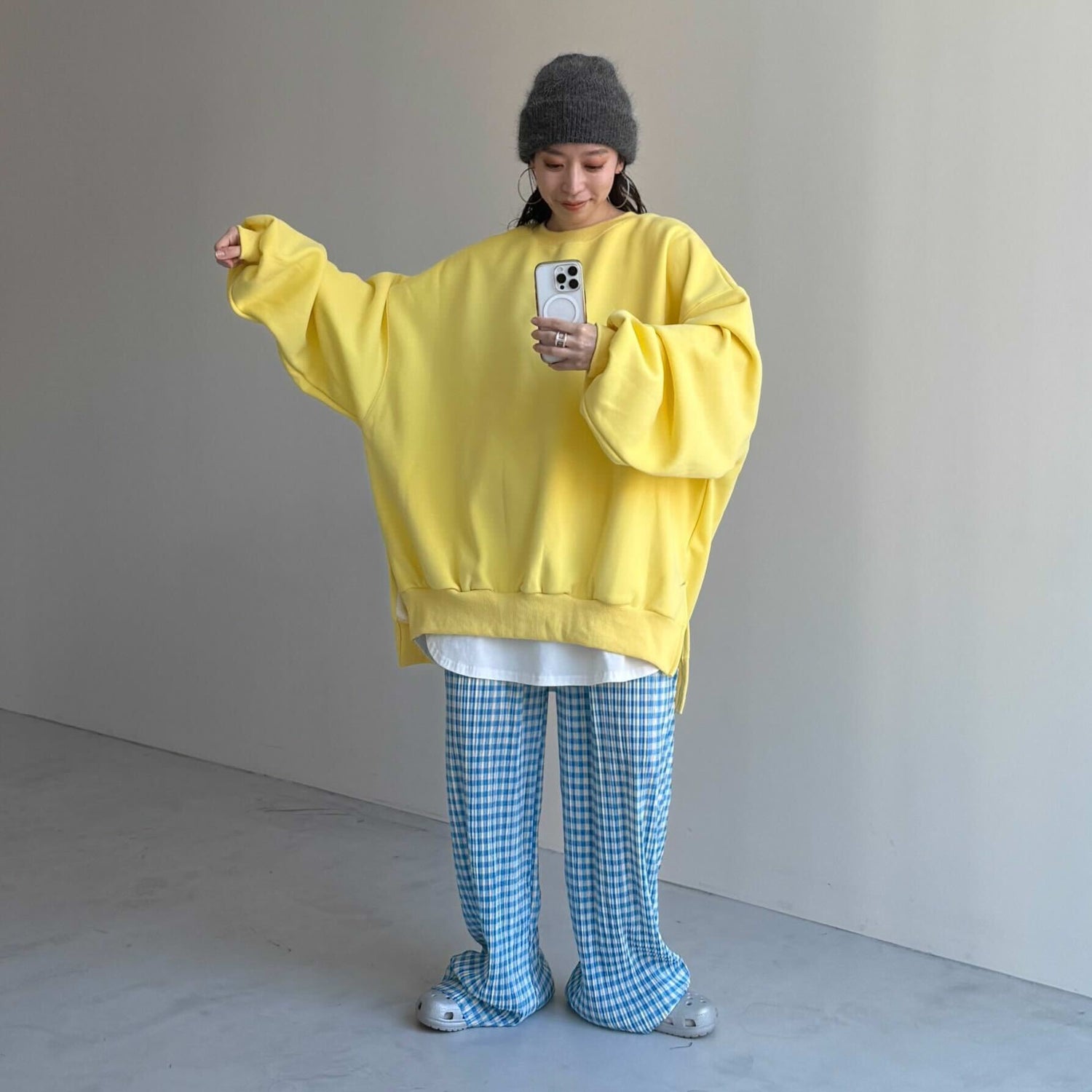 24h CHECK PANTS / blue