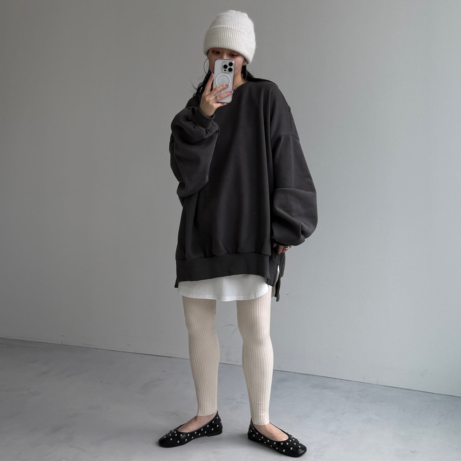 OSUMITSUKI sweat / charcoal [SHORT or FREE]