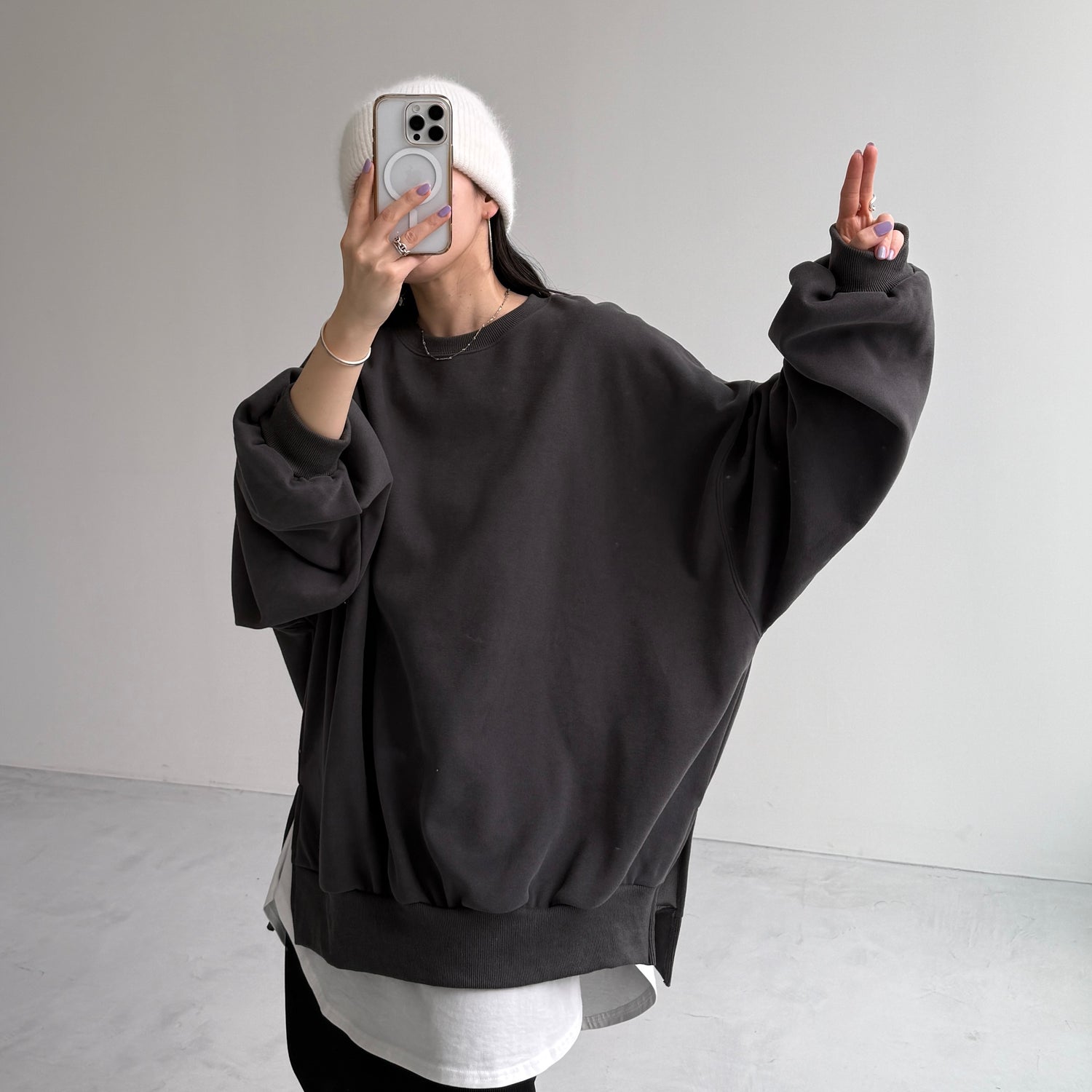 OSUMITSUKI sweat / charcoal [SHORT or FREE]