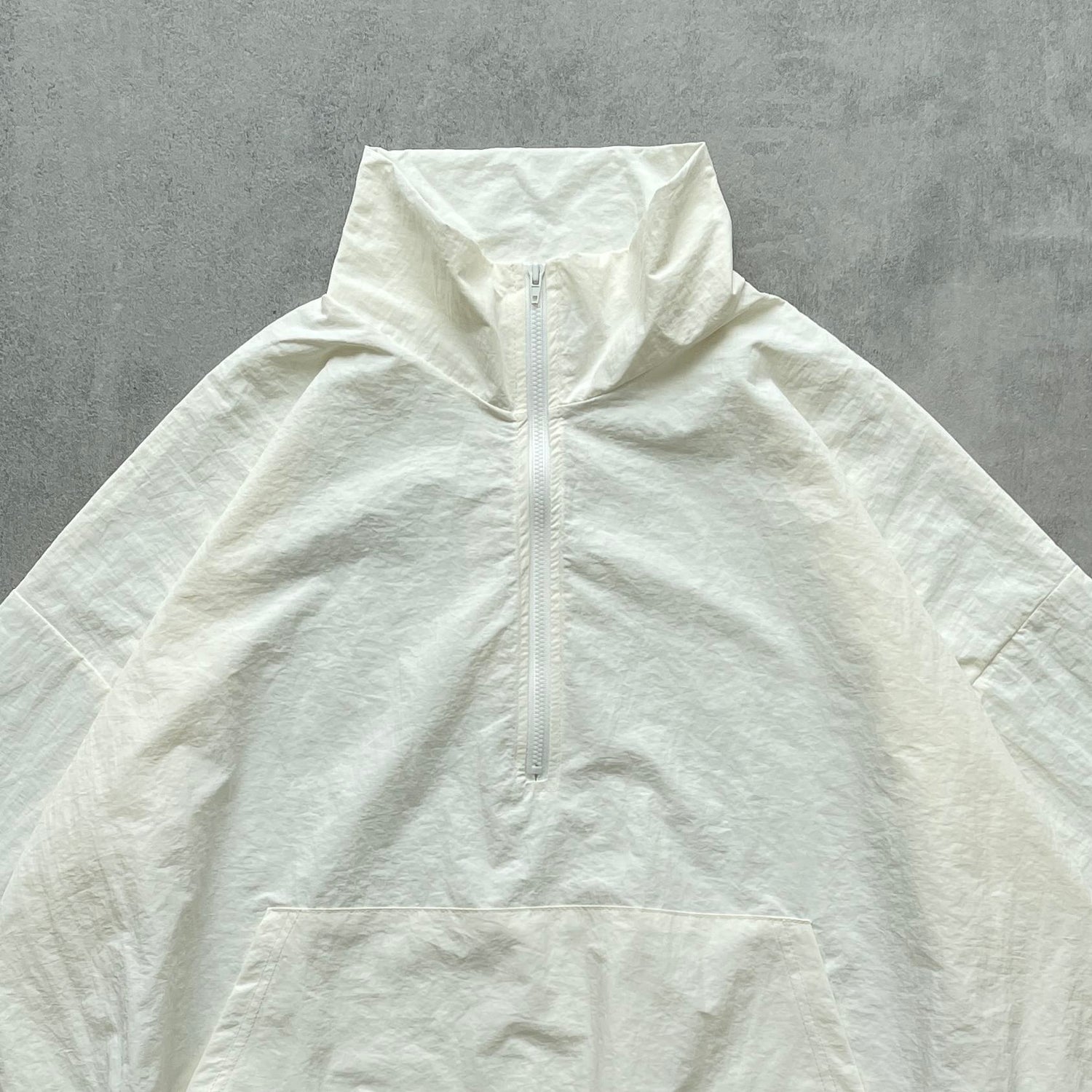 【SAMPLE】(2点SET) half zip nylon set up / ivory