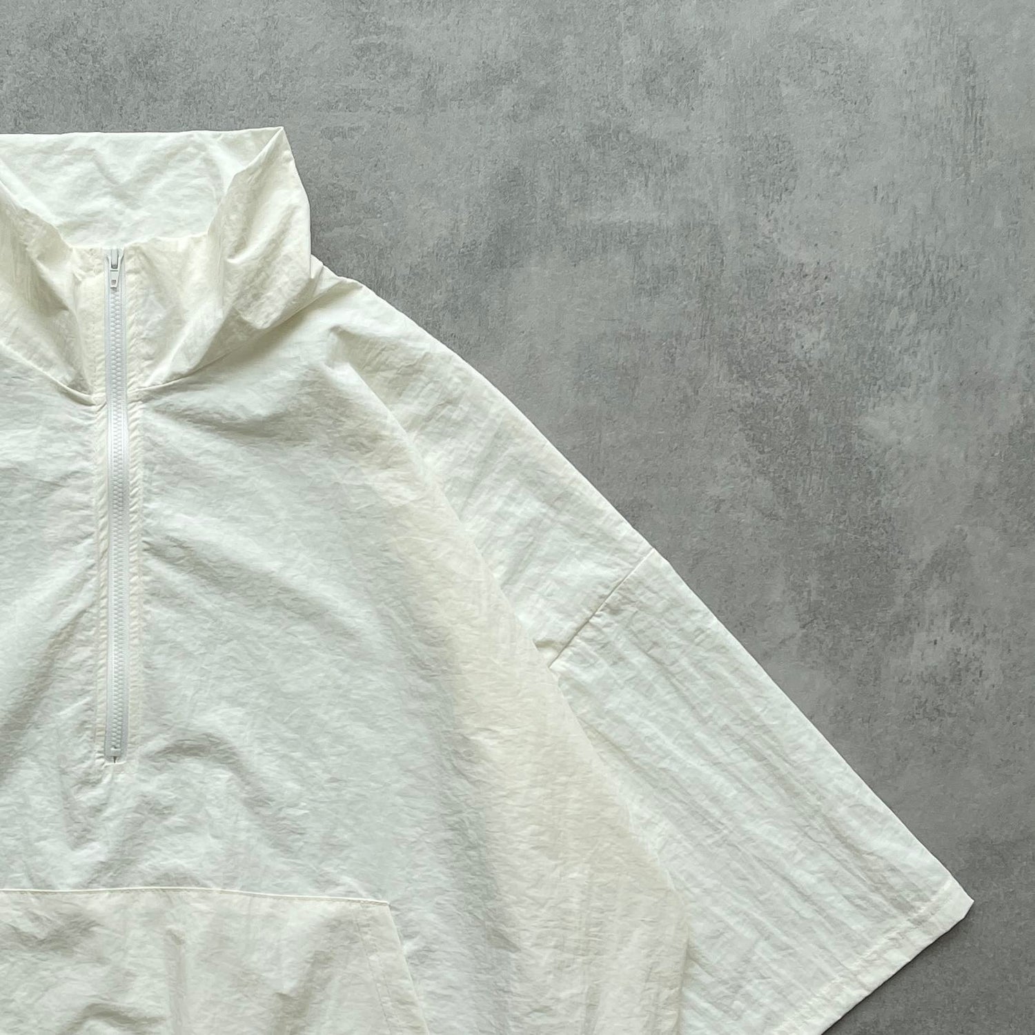 【SAMPLE】(2点SET) half zip nylon set up / ivory