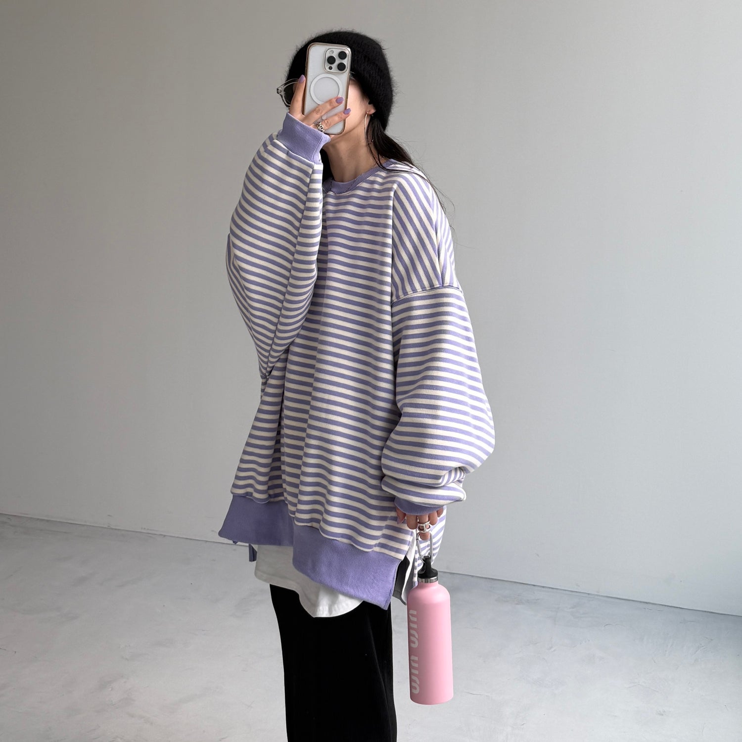 OSUMITSUKI sweat / lilac border [SHORT or FREE]