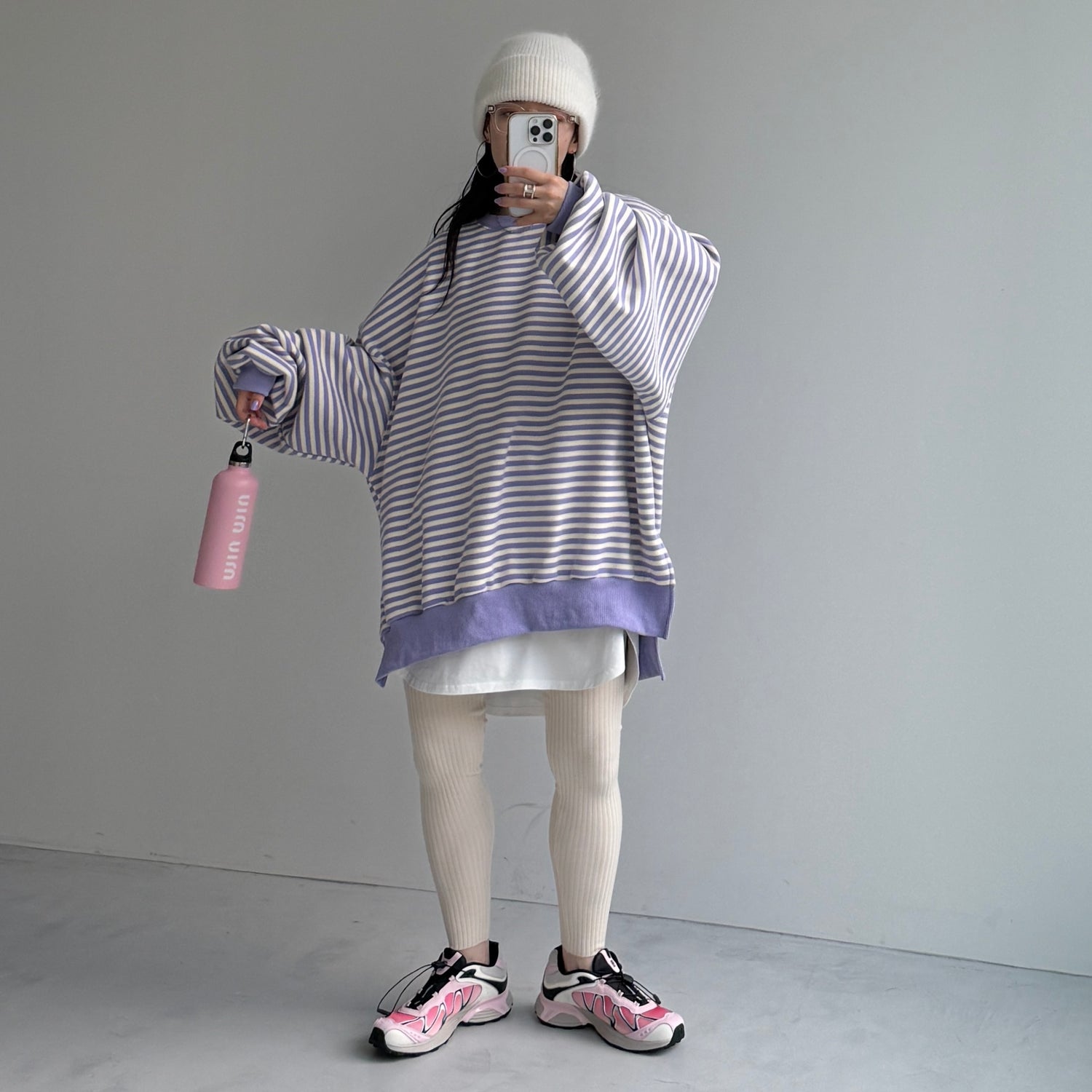 OSUMITSUKI sweat / lilac border [SHORT or FREE]