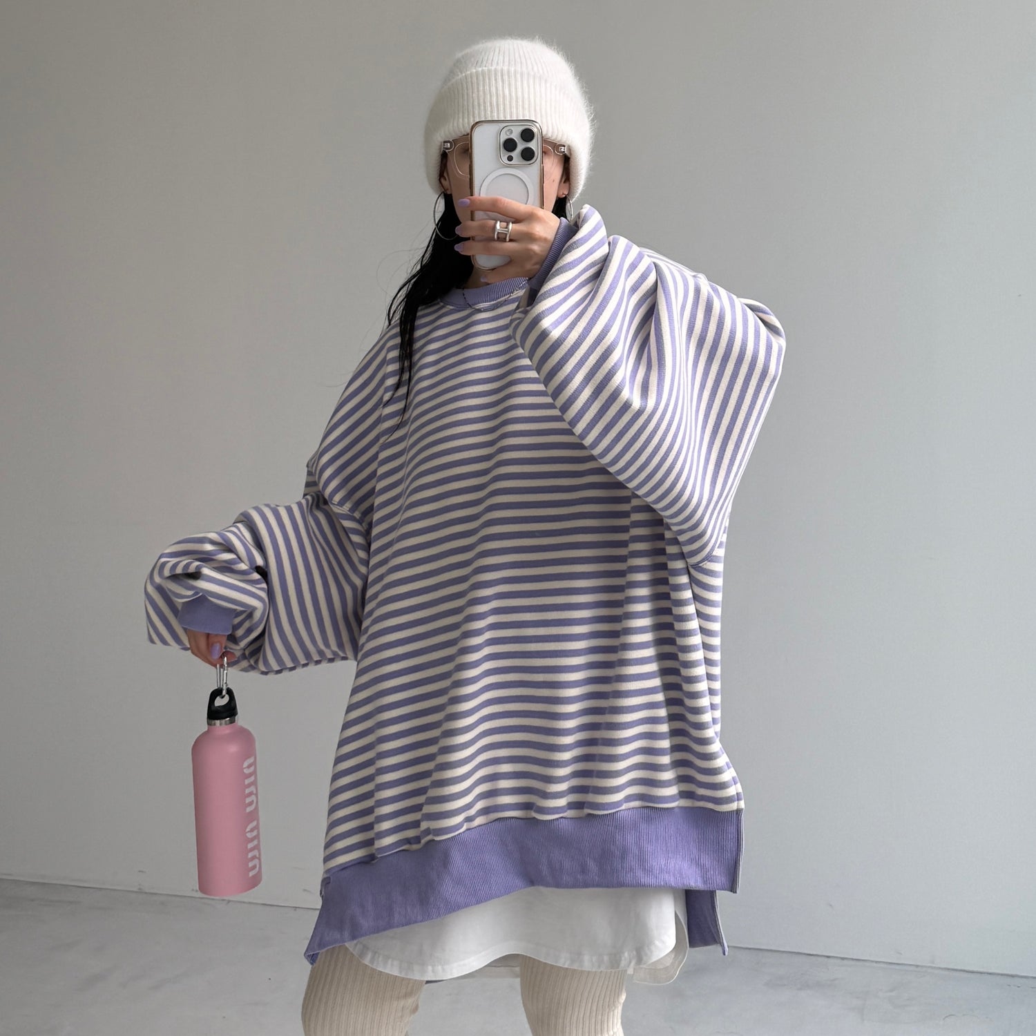 OSUMITSUKI sweat / lilac border [SHORT or FREE]