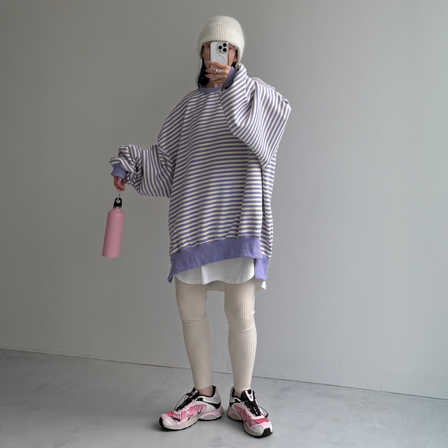 OSUMITSUKI sweat / lilac border [SHORT or FREE]