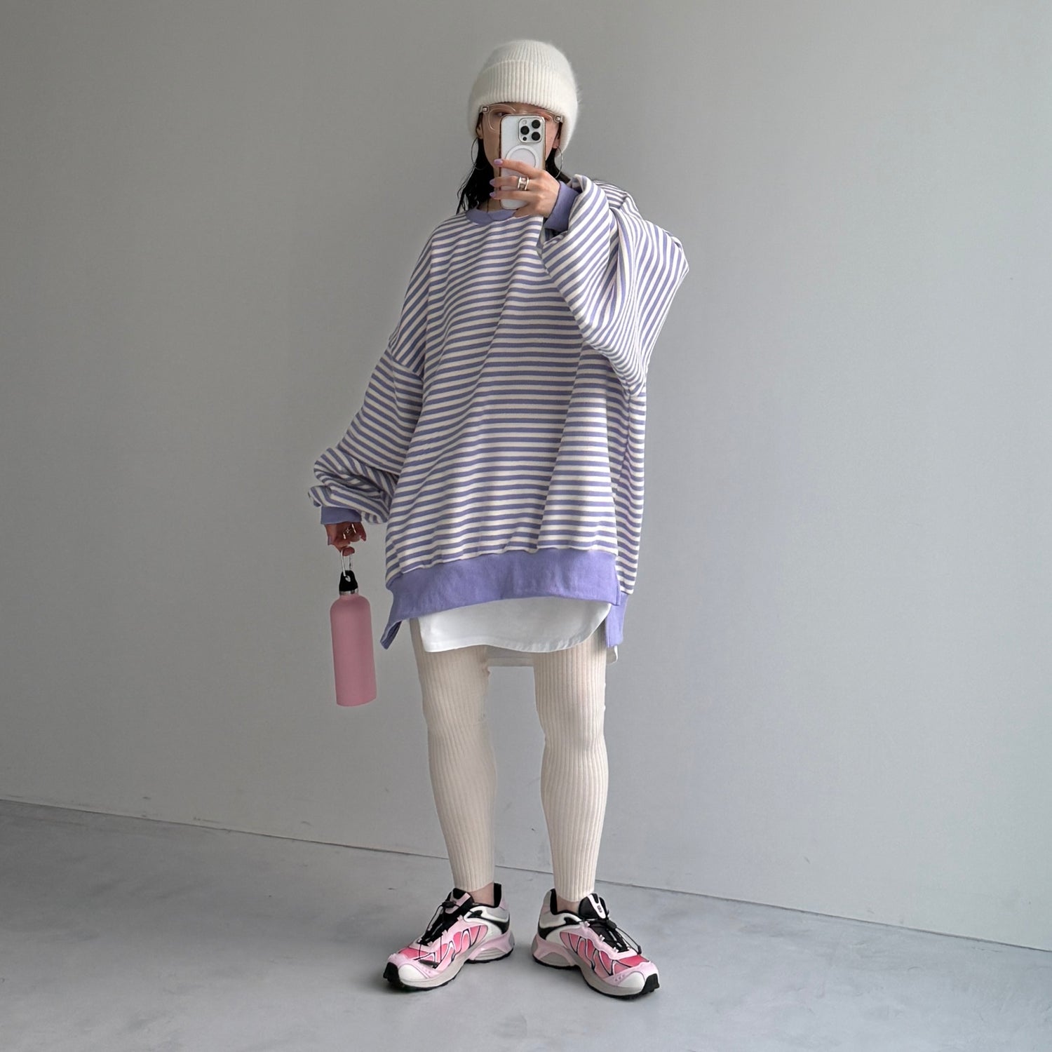 OSUMITSUKI sweat / lilac border [SHORT or FREE]