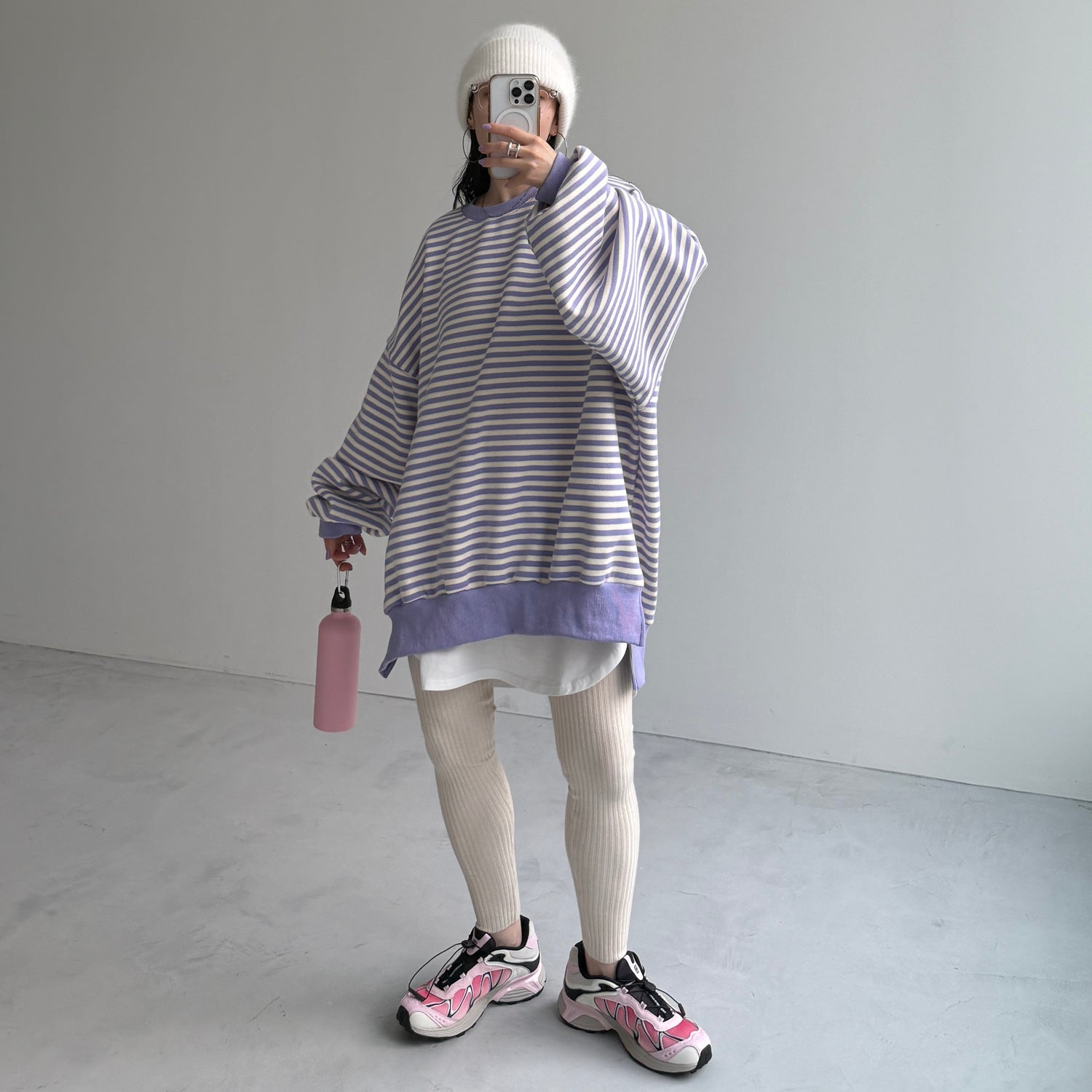 OSUMITSUKI sweat / lilac border [SHORT or FREE]