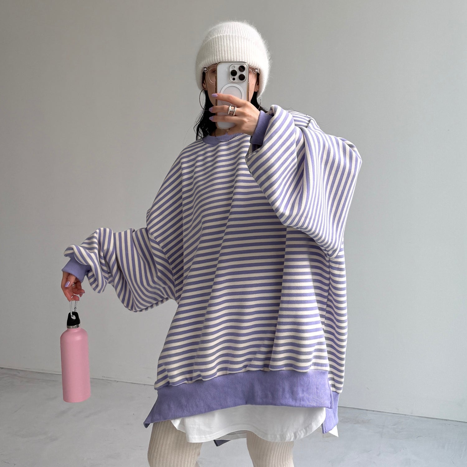 OSUMITSUKI sweat / lilac border [SHORT or FREE]