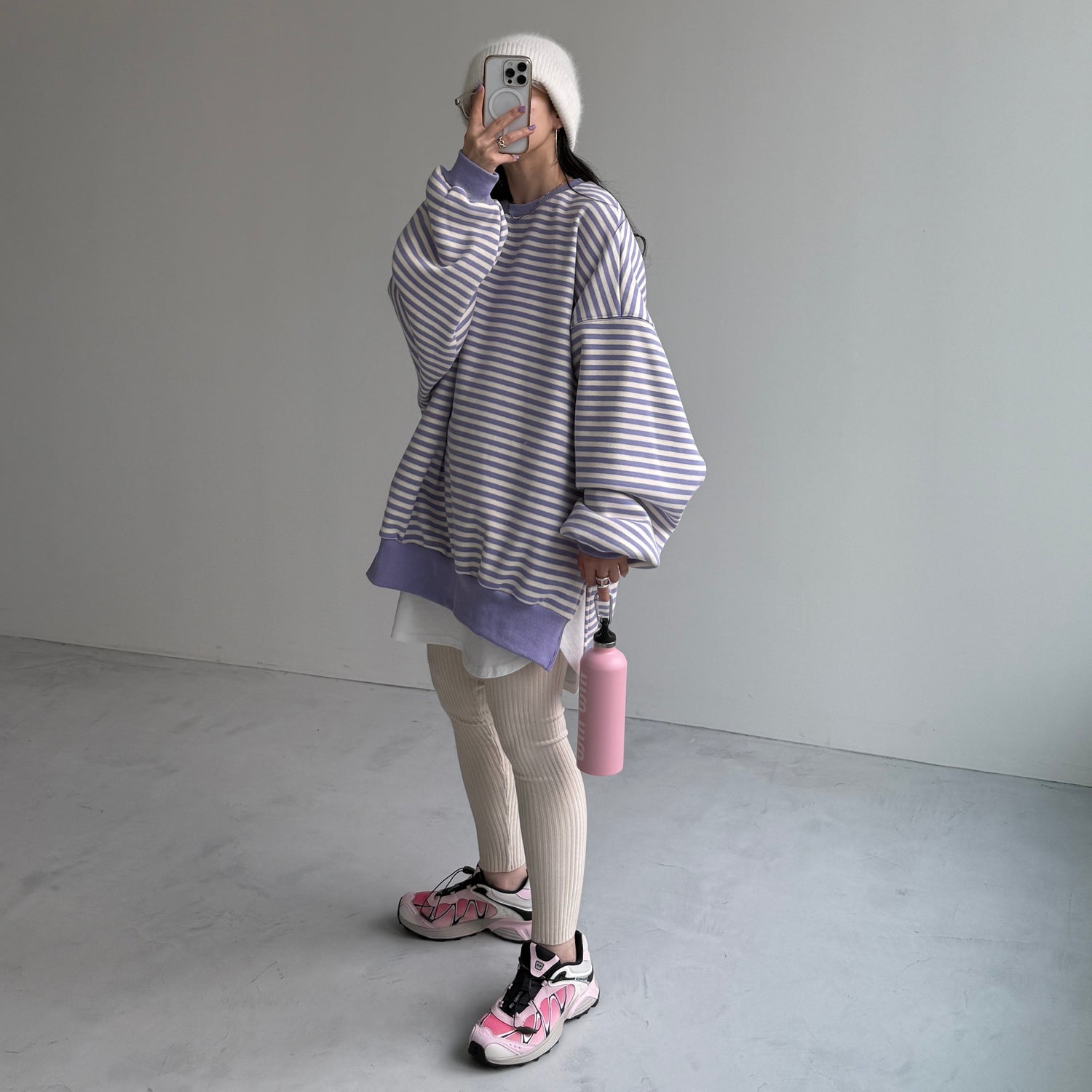 OSUMITSUKI sweat / lilac border [SHORT or FREE]