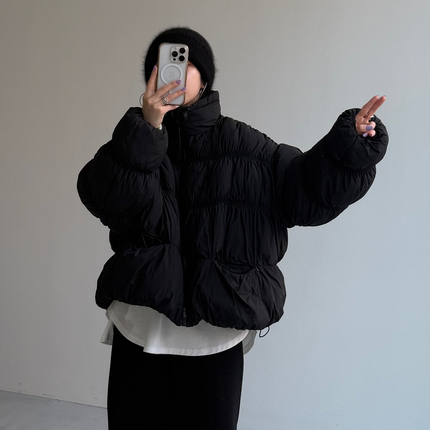 CHIGIRI PAN DOWN / black