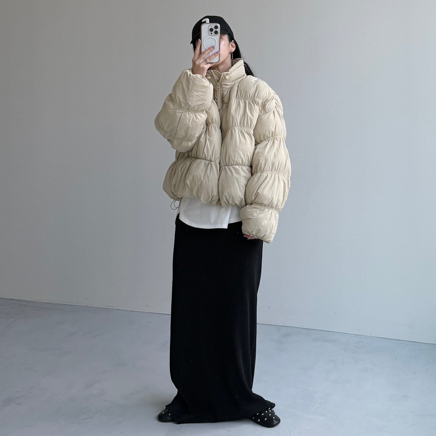 CHIGIRI PAN DOWN / beige