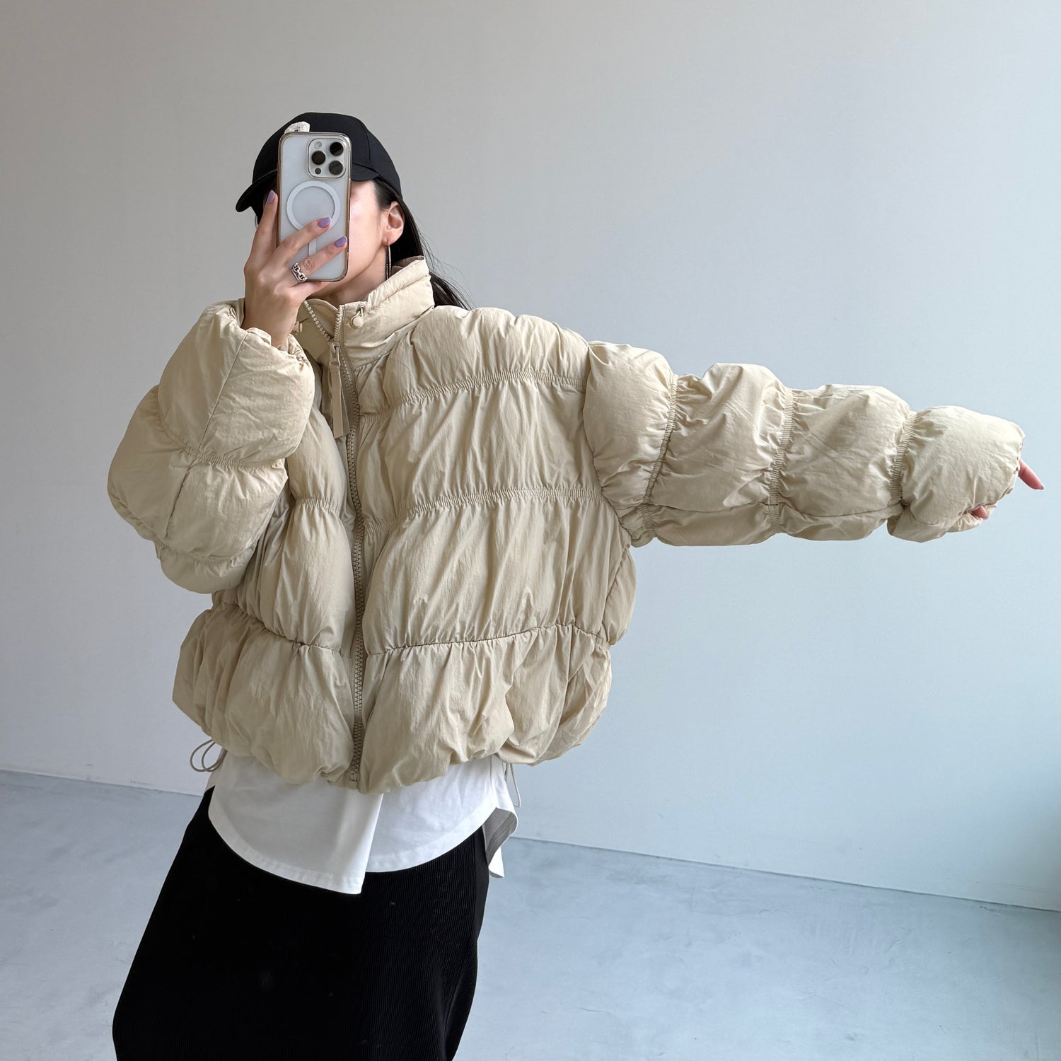 CHIGIRI PAN DOWN / beige