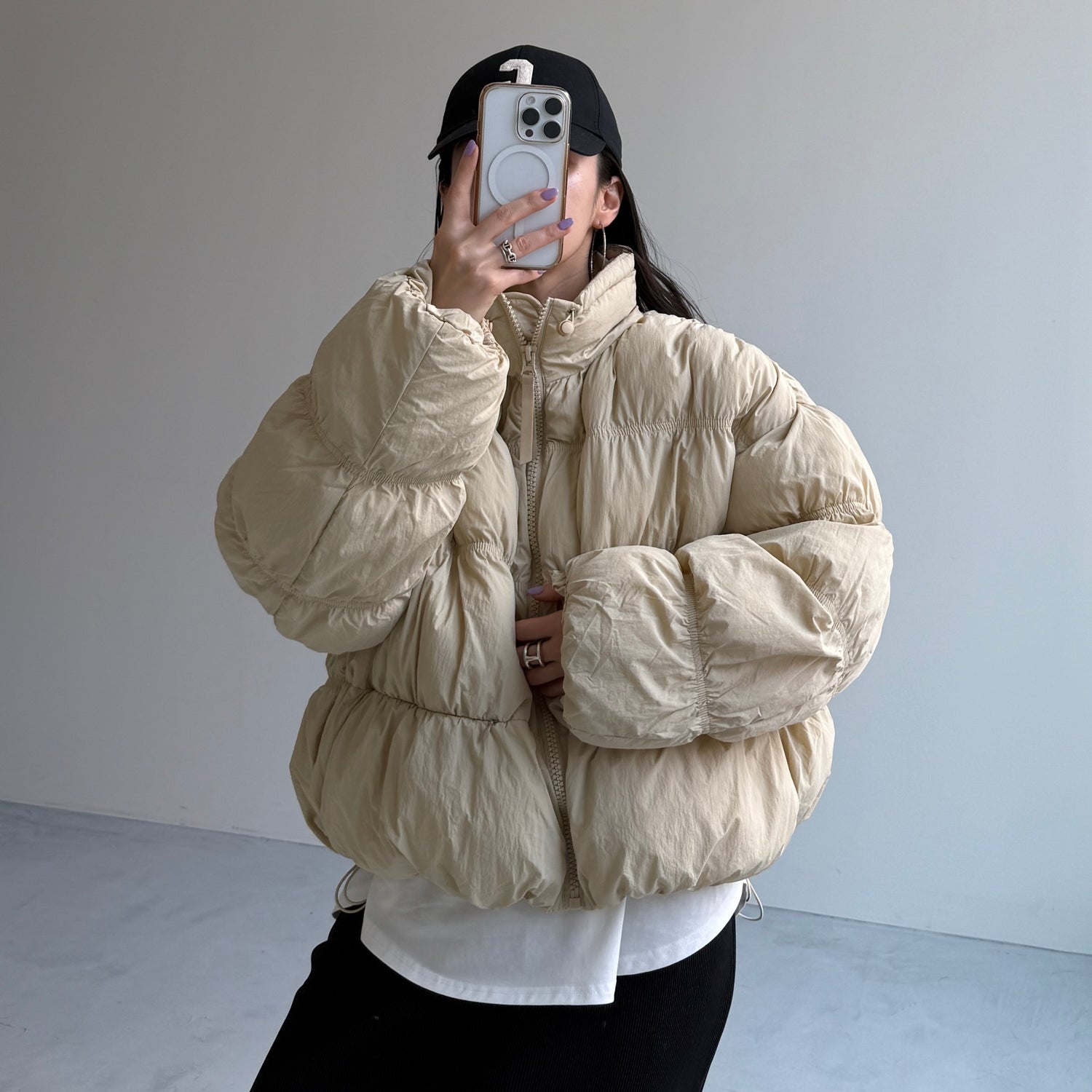 CHIGIRI PAN DOWN / beige