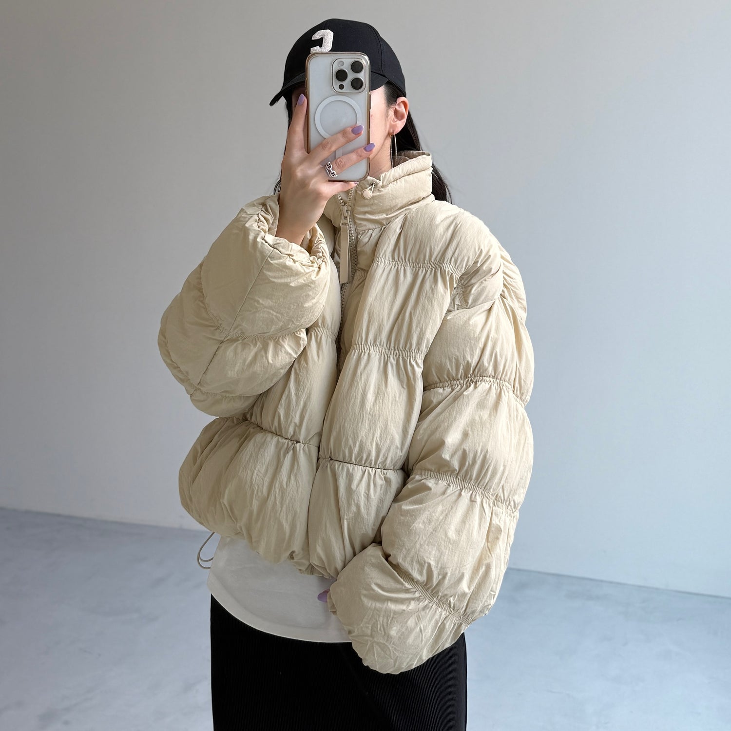 CHIGIRI PAN DOWN / beige