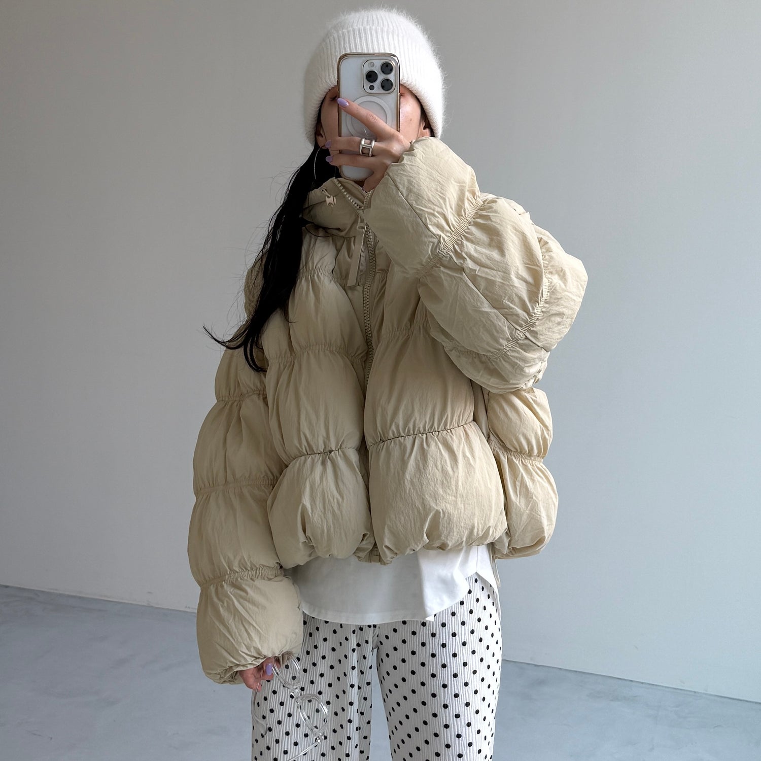 CHIGIRI PAN DOWN / beige