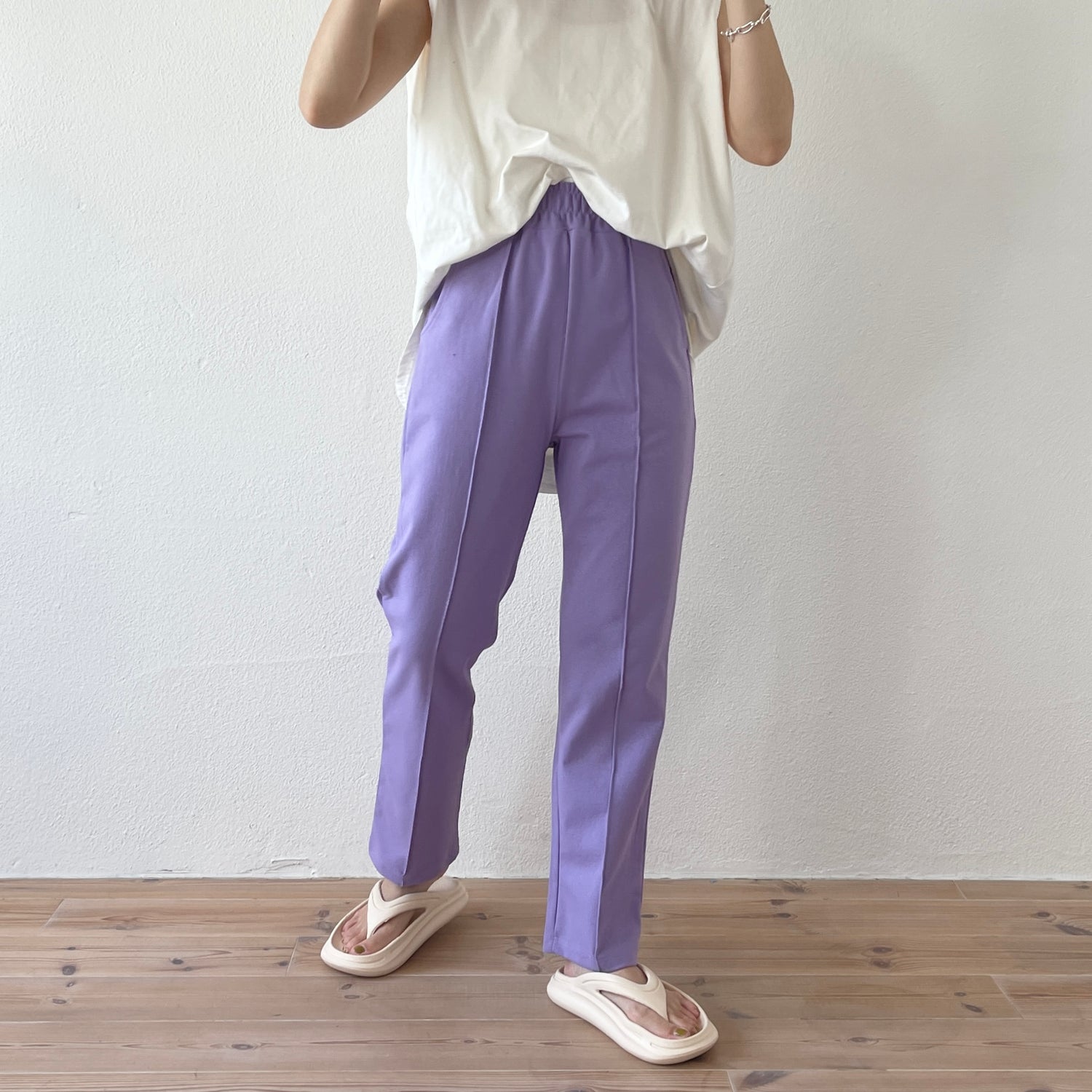 center line relax sweat pants / lavender