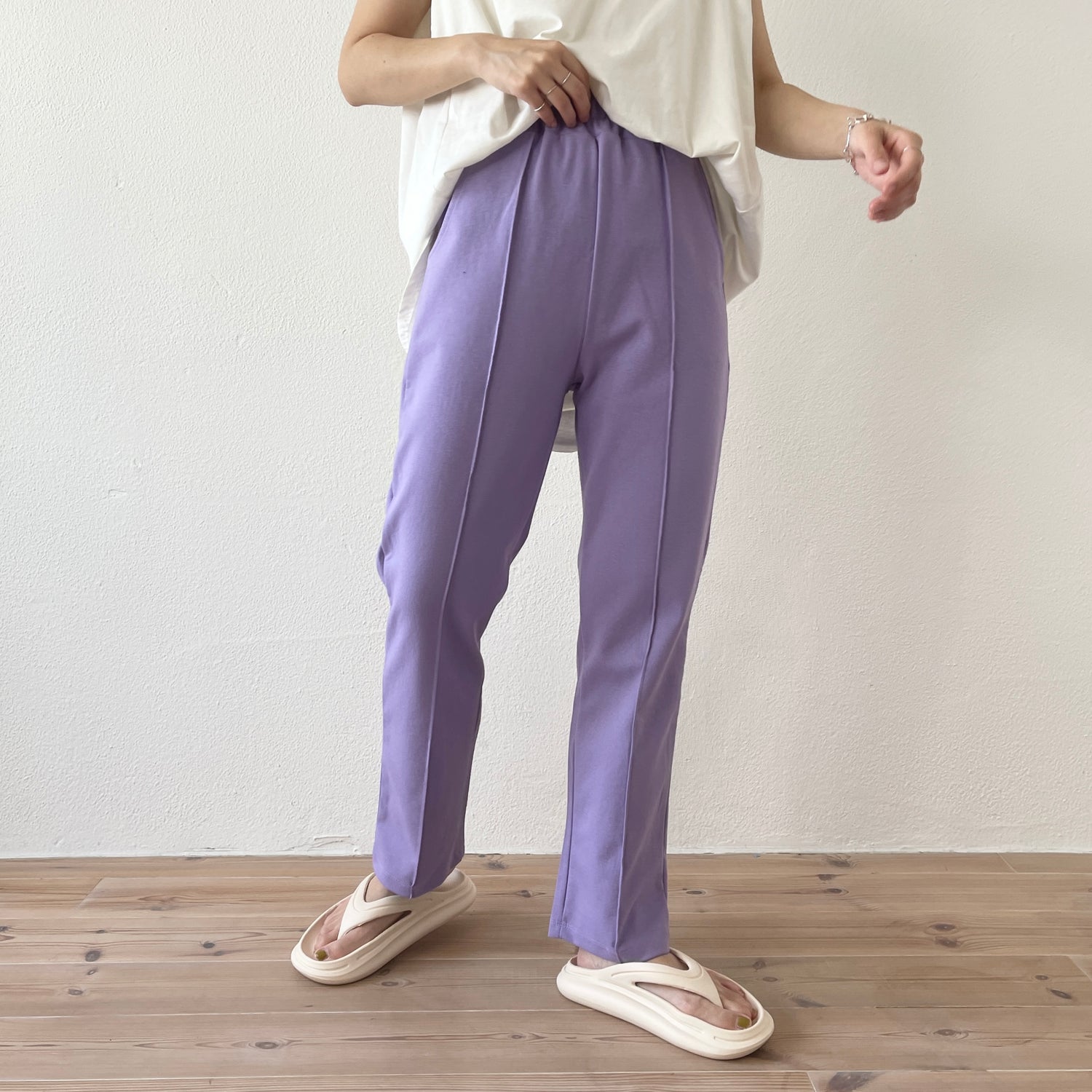 center line relax sweat pants / lavender