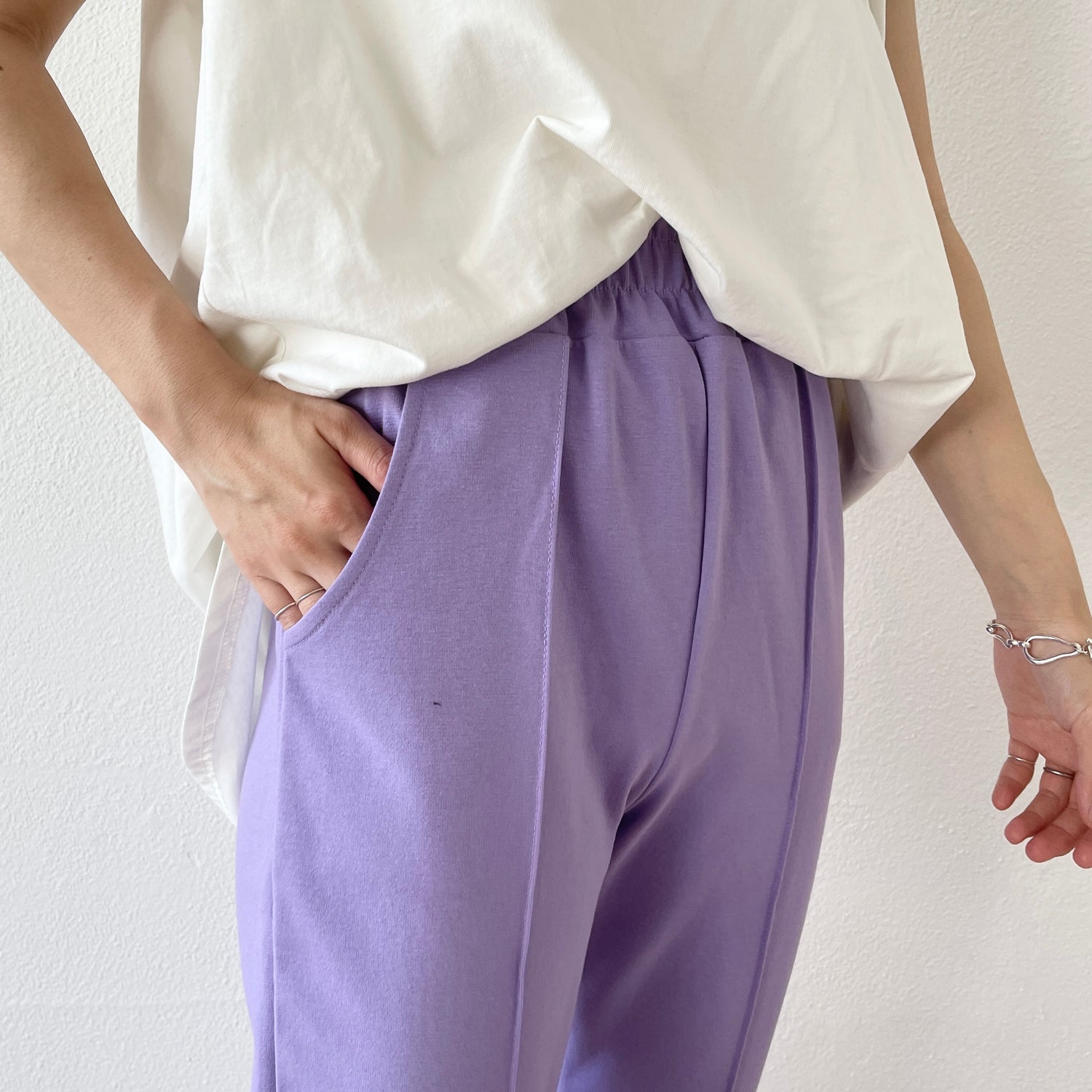 center line relax sweat pants / lavender