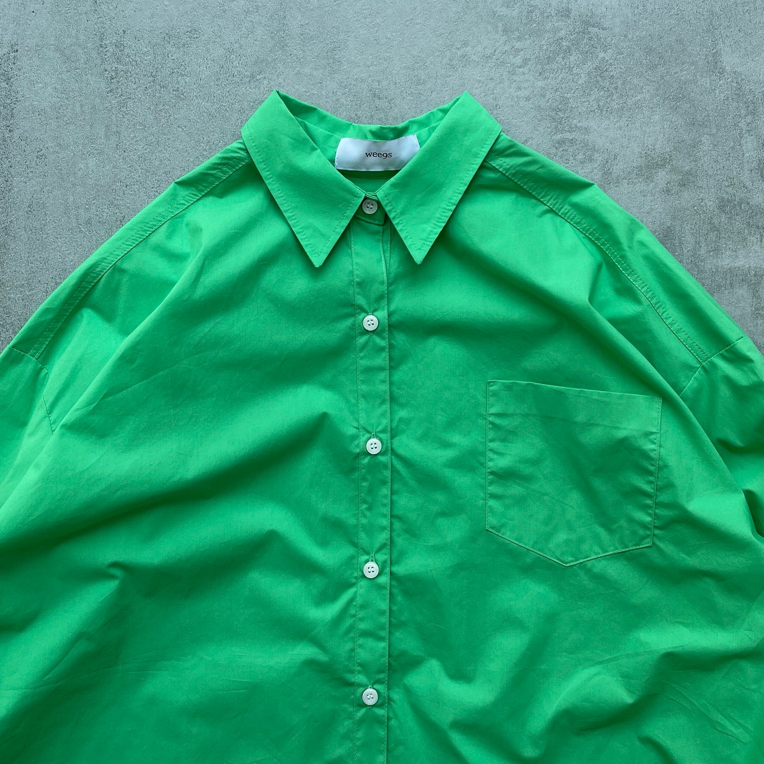 【SAMPLE】over size color shirt / green