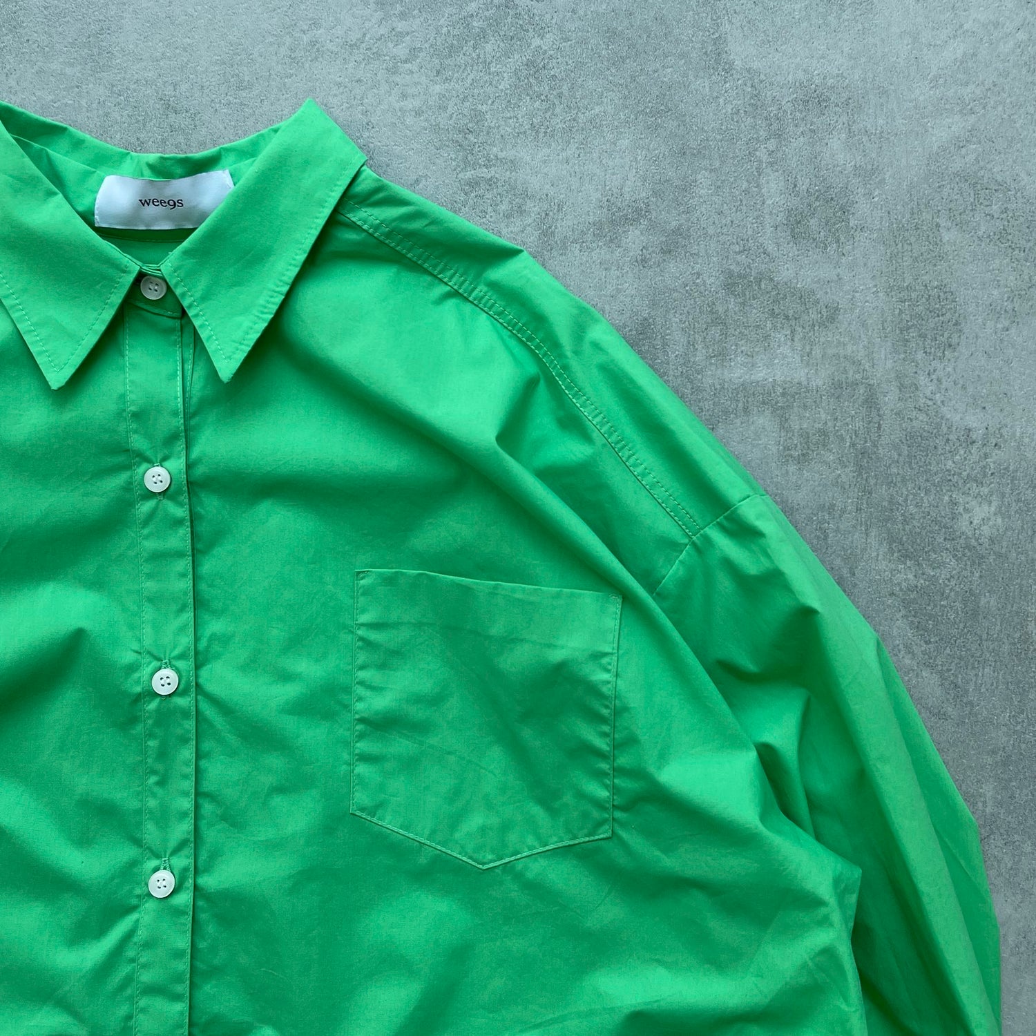 【SAMPLE】over size color shirt / green