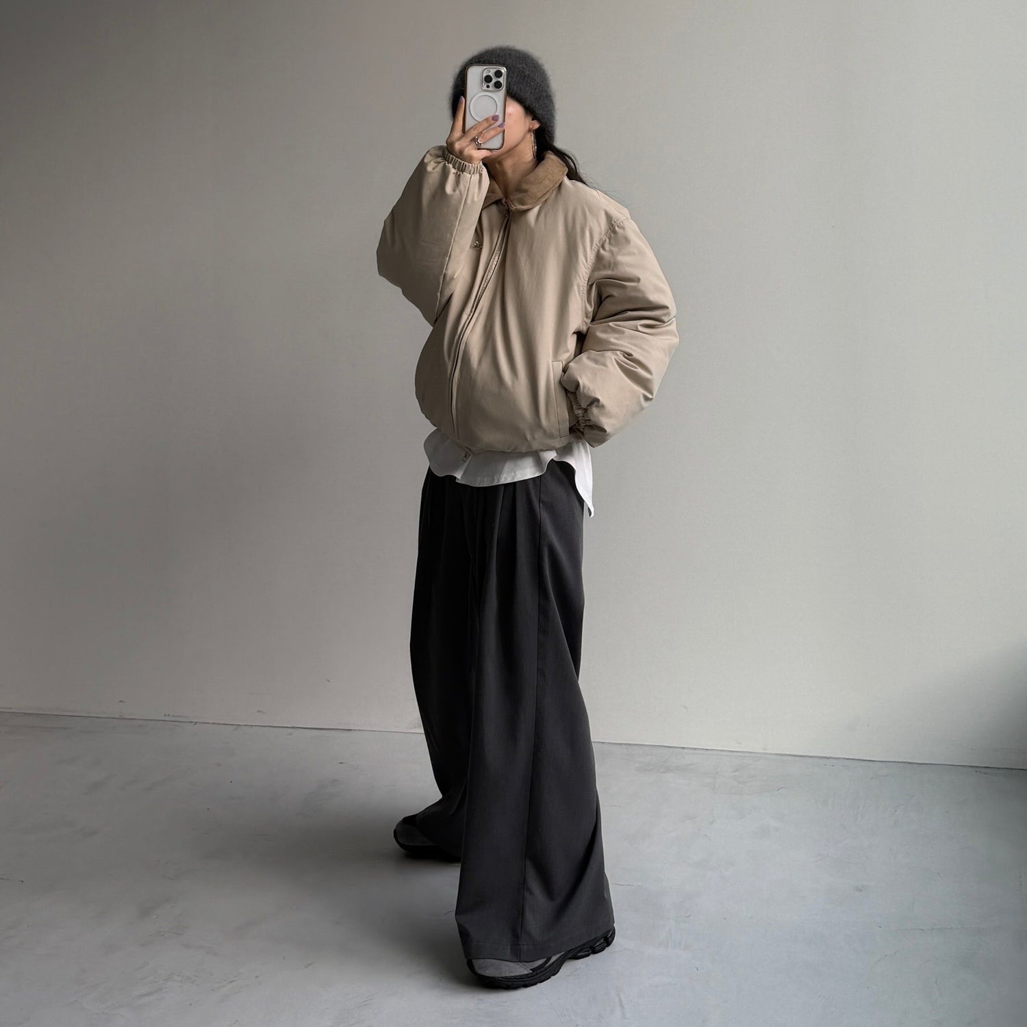 working girl down  jacket  / ivory